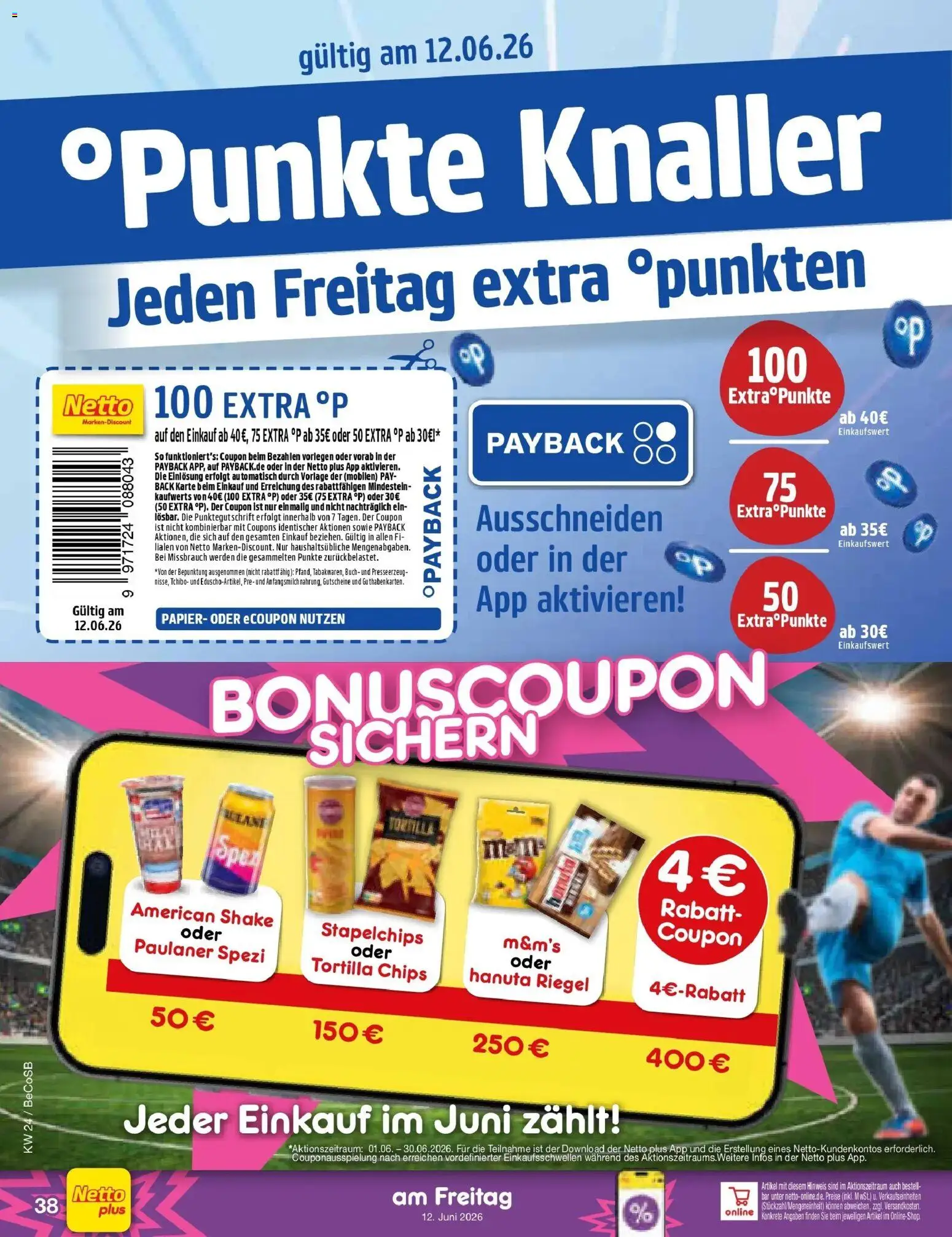 Netto Marken-Discount Prospekt Kremmen – gültig ab 08.06.2026 | Seite: 58 | Produkte: Paulaner spezi, M&M's, Chips, Paulaner