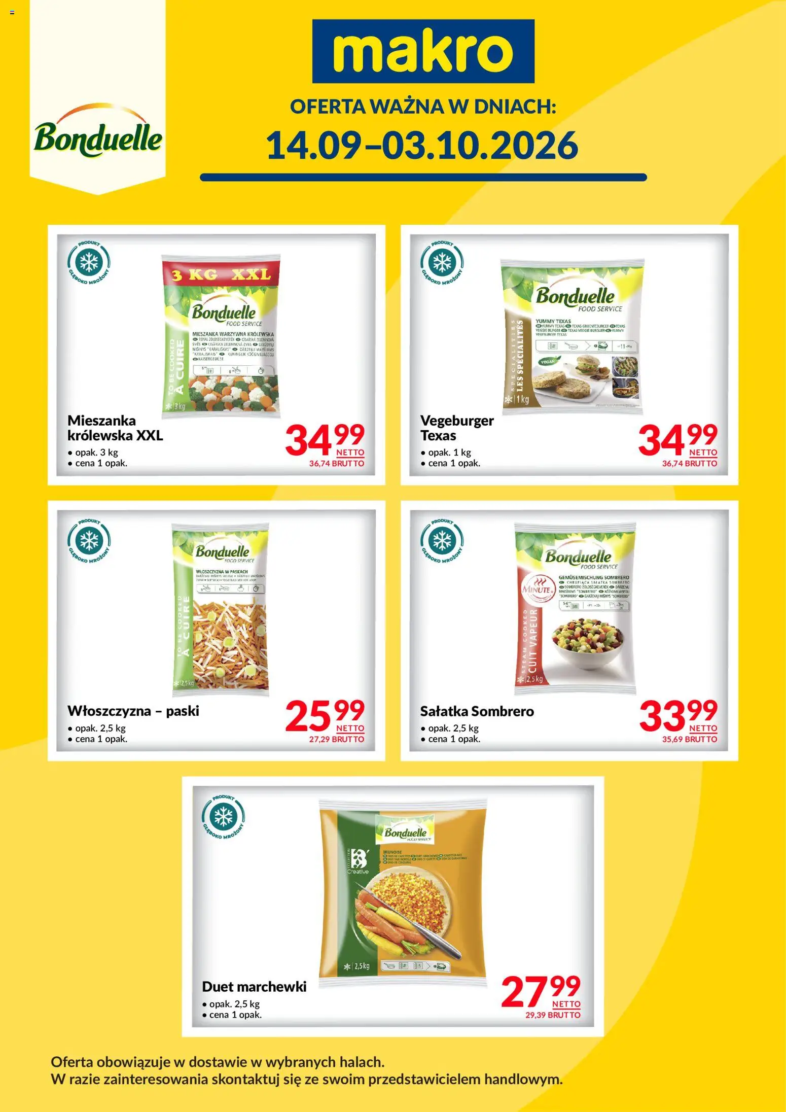 Makro gazetka - Bonduelle od 14.09.2026 | Strona: 1 | Produkty: Włoszczyzna, Mieszanka warzywna, Sałatka