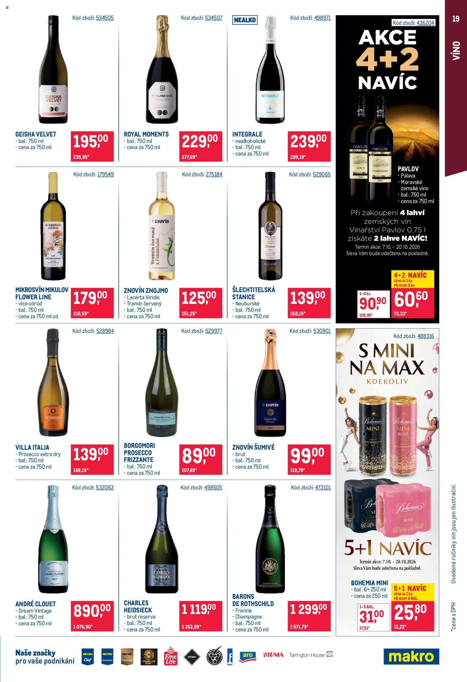 Makro leták - Gastronomie od 07.10.2026 | Strana: 19 | Produkty: Prosecco, Lahve, Champagne, Prosecco mini
