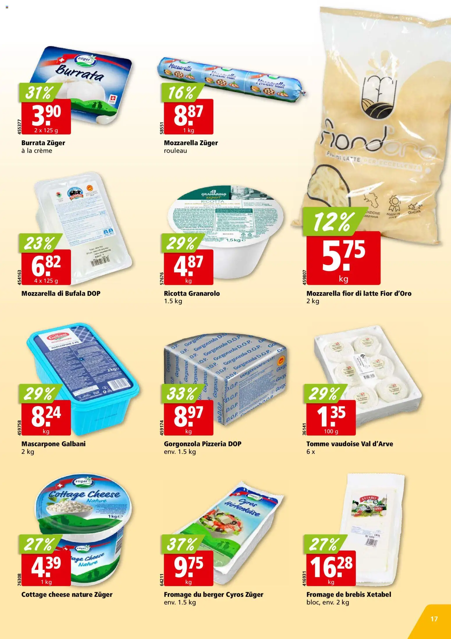Aligro aktionen Chavannes, Matran, Genève, Sion – gültig ab 13.07.2026 | Seite: 17 | Produkte: Mascarpone, Fennikel, Creme