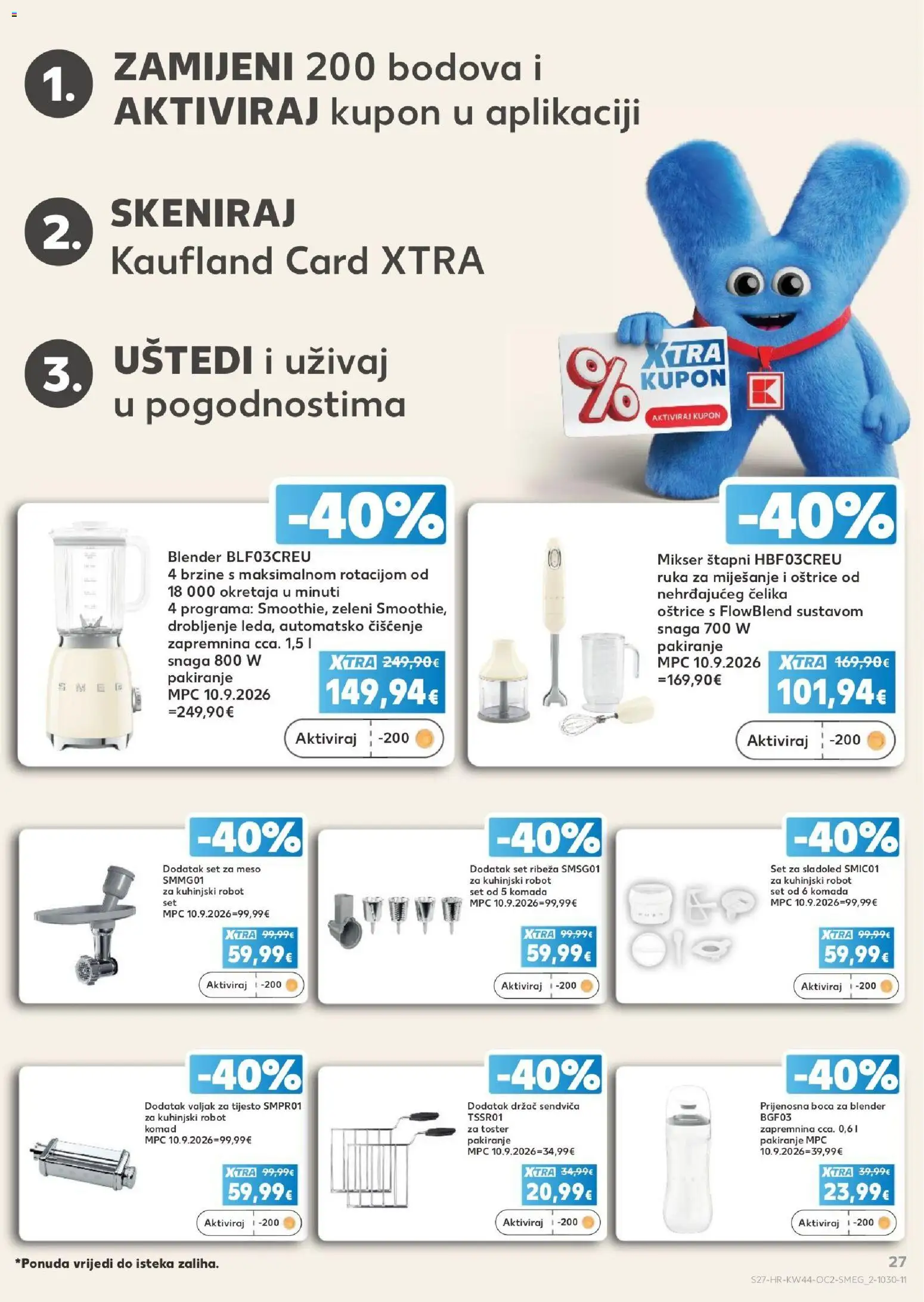 Kaufland katalog | vrijedi od 28.10.2026 | Stranica: 27 | Proizvodi: Mikser, Toster, Tijesto, Meso