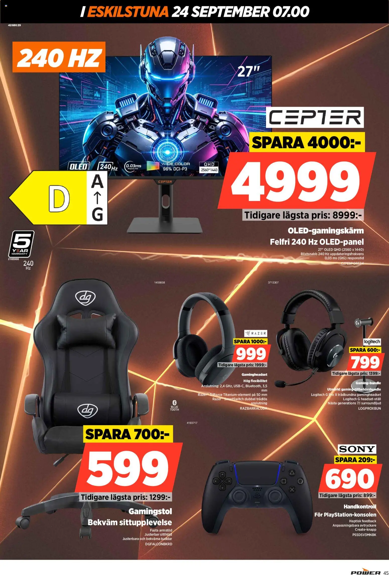 Power reklamblad aktuell från 24/09/2026 | Sida: 45 | Produkter: Gamingstol