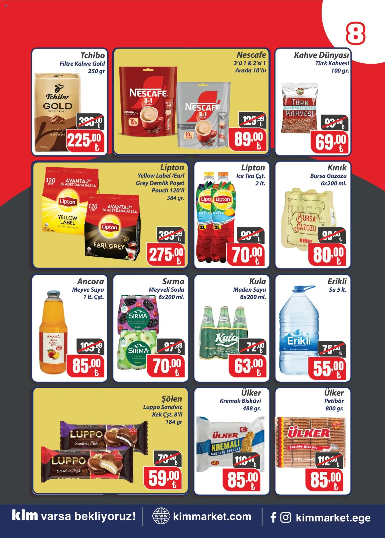 Kim Market Katalog - 19 Ekim 2026 tarihinden itibaren geçerlidir | Sayfa: 8 | Ürünler: Su, Şeftali, Maden suyu, Ice tea