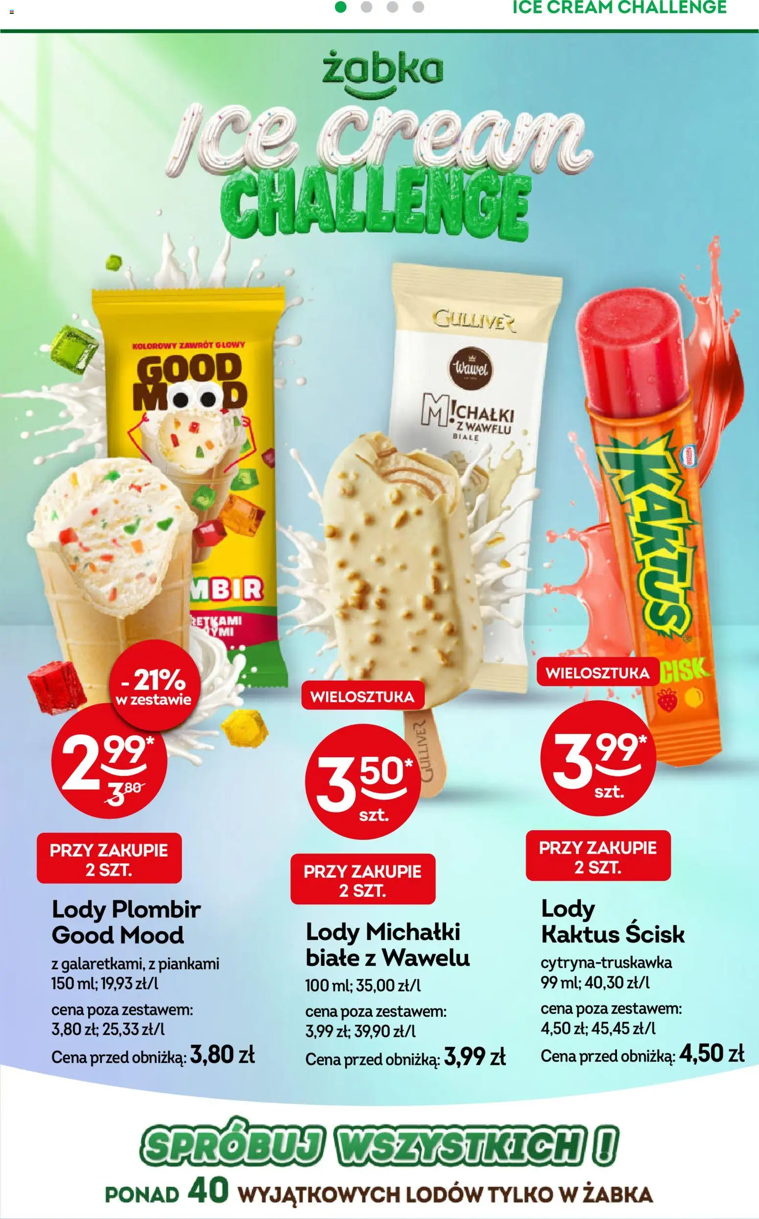 Żabka gazetka od 20.05.2026 | Strona: 4 | Produkty: Lody Kaktus, Lody
