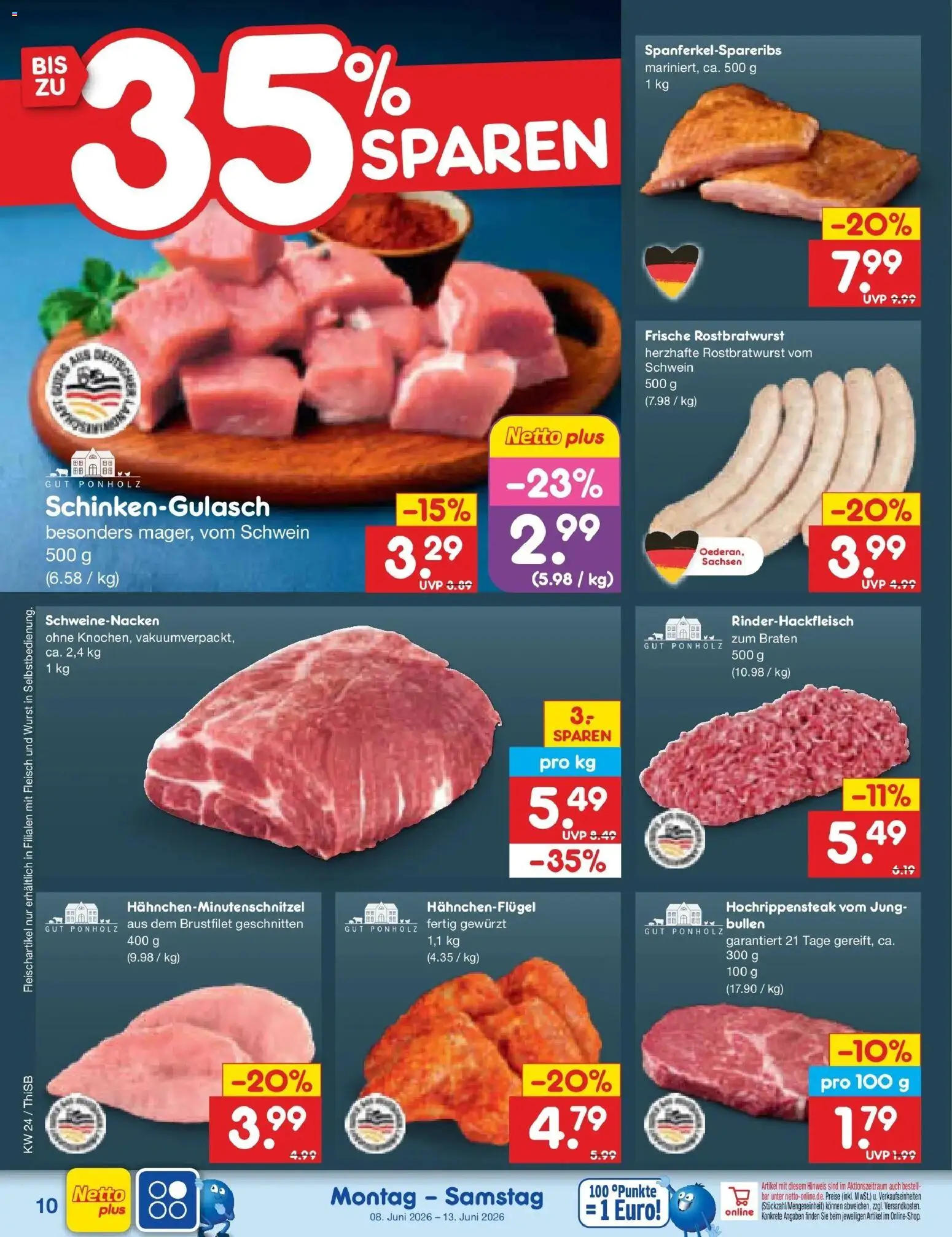 Netto Marken-Discount Prospekt Pirna – gültig ab 08.06.2026 | Seite: 16 | Produkte: Schweinenacken, Wurst, Fleisch