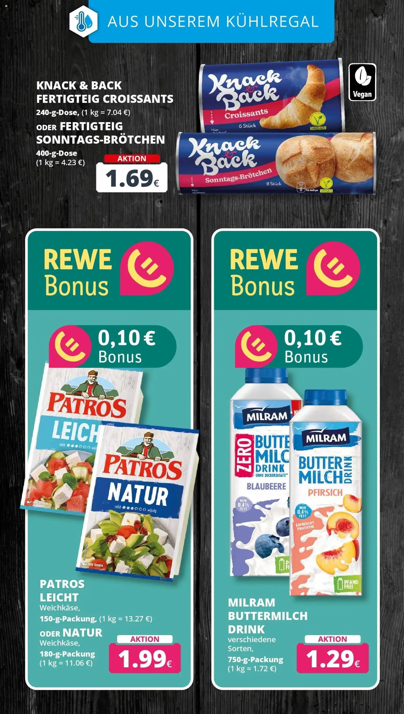 REWE Prospekt ab 05.10.2026 zum Blättern » Angebote | Seite: 16 | Produkte: Butter, Patros, Milram, Pfirsich