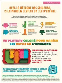 Auchan - Prévisualisation de BLEU POUR LE POISSON, Le poisson contient protéines, oméga-3 et vitamine D, contribuant au bon fonctionnement des muscles, du cerveau et de la vision. valide à partir de 29/09/2026 | Page: 3 | Produits: Plateau, Oméga, Plateau repas, Produits laitiers