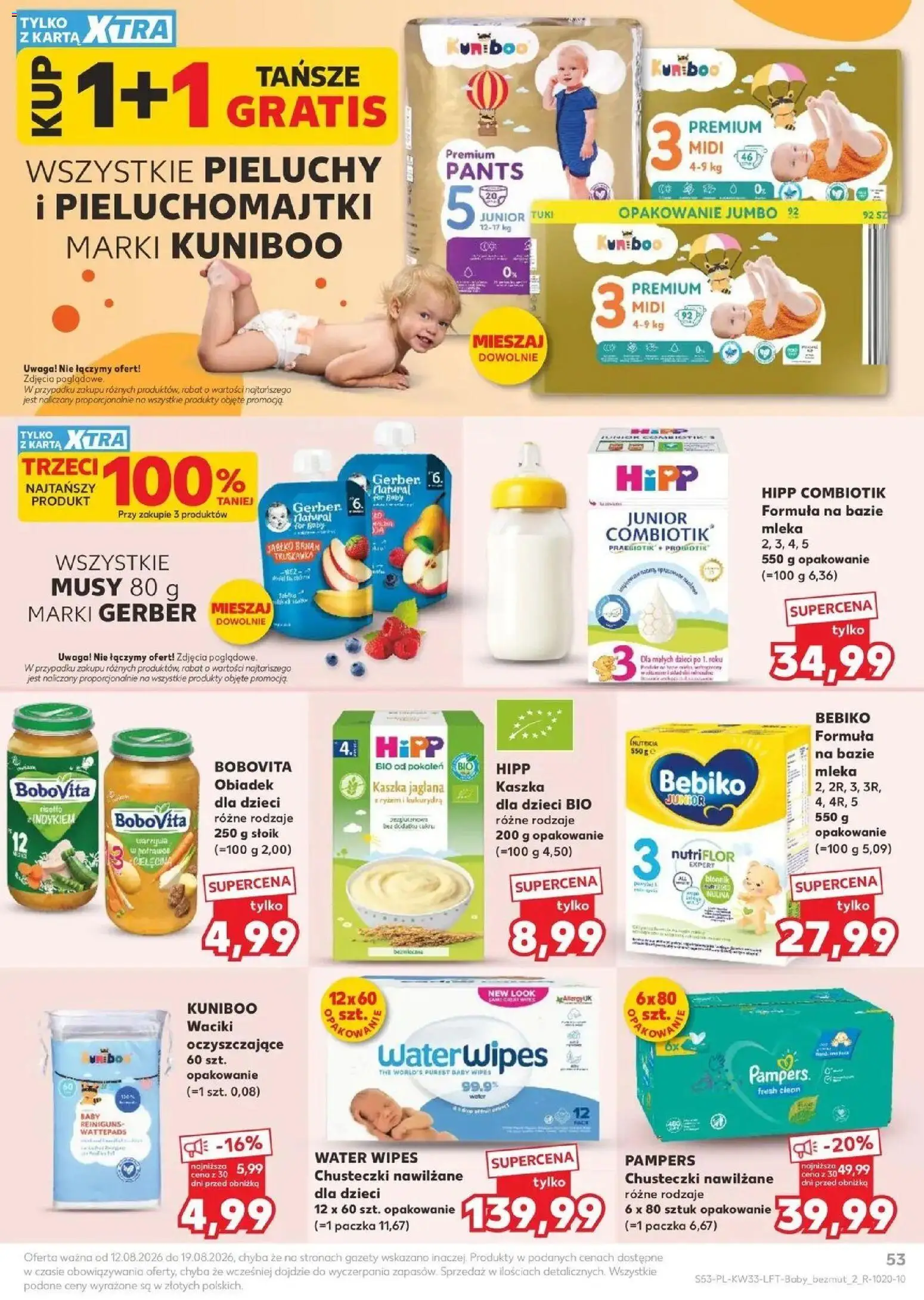 Kaufland - Kaufland Gazetka Tygodnia ważne do 19.08 od 12.08.2026 - od jutra PDF | Strona: 53 | Produkty: Chusteczki, Kukurydza, Pieluchomajtki, Banan