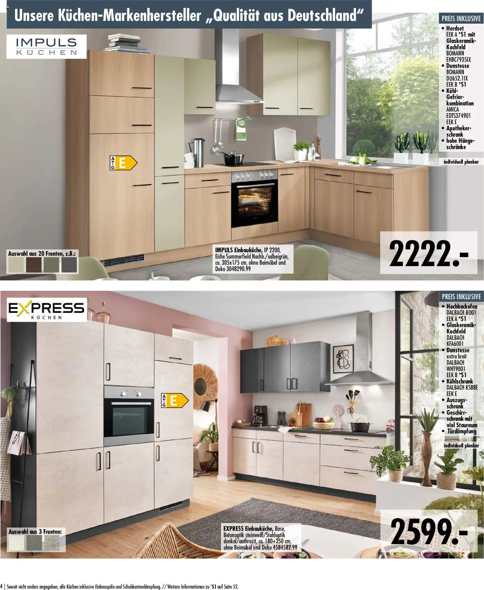 SB Möbel Boss Küchenkatalog 2026 – gültig ab 09.04.2026 | Seite: 4 | Produkte: Schrank, Kühlschrank, Kochfeld, Kuchen