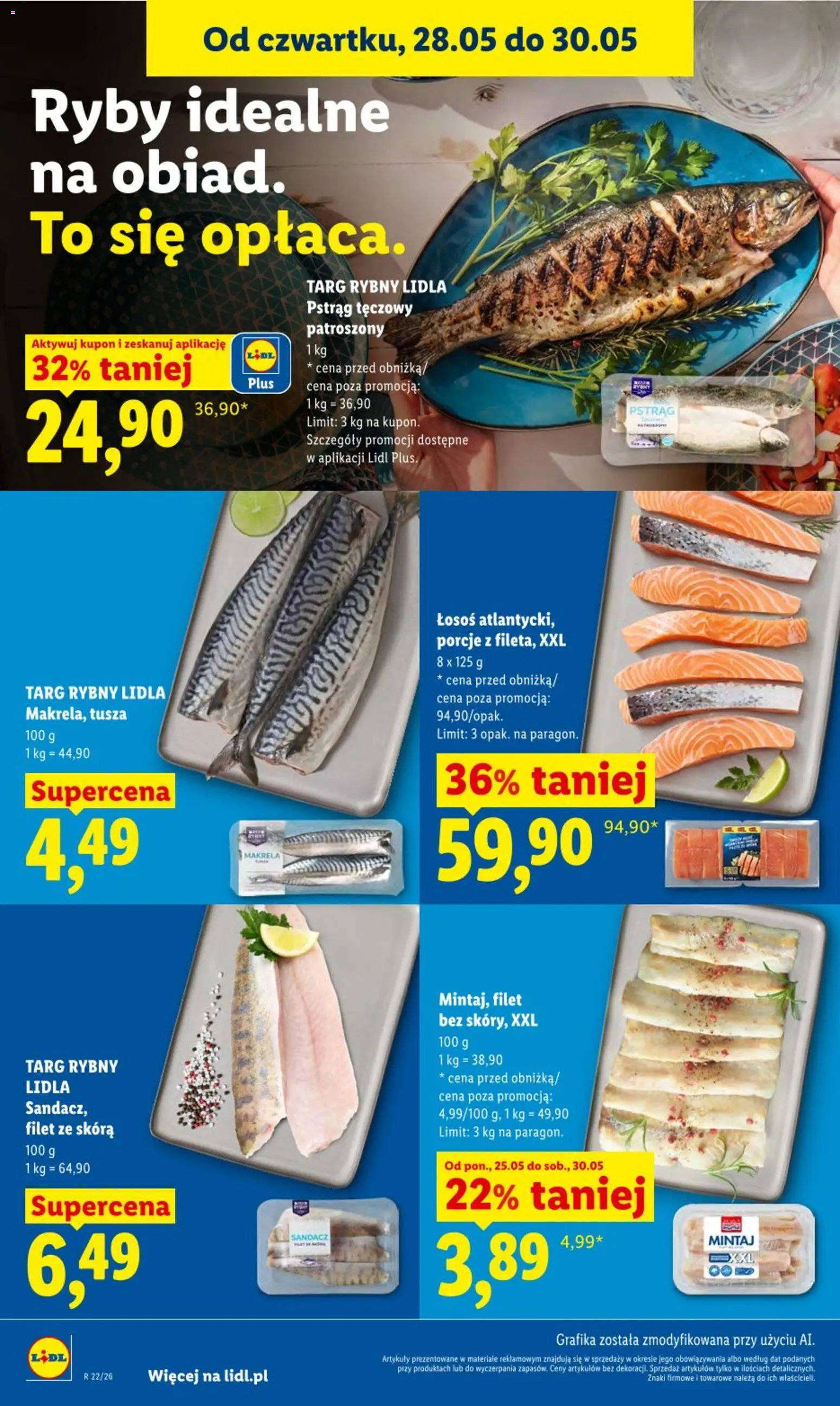 Lidl gazetka od 28.05.2026 | Strona: 46 | Produkty: Sandacz, Pstrąg, Mintaj, Ryby