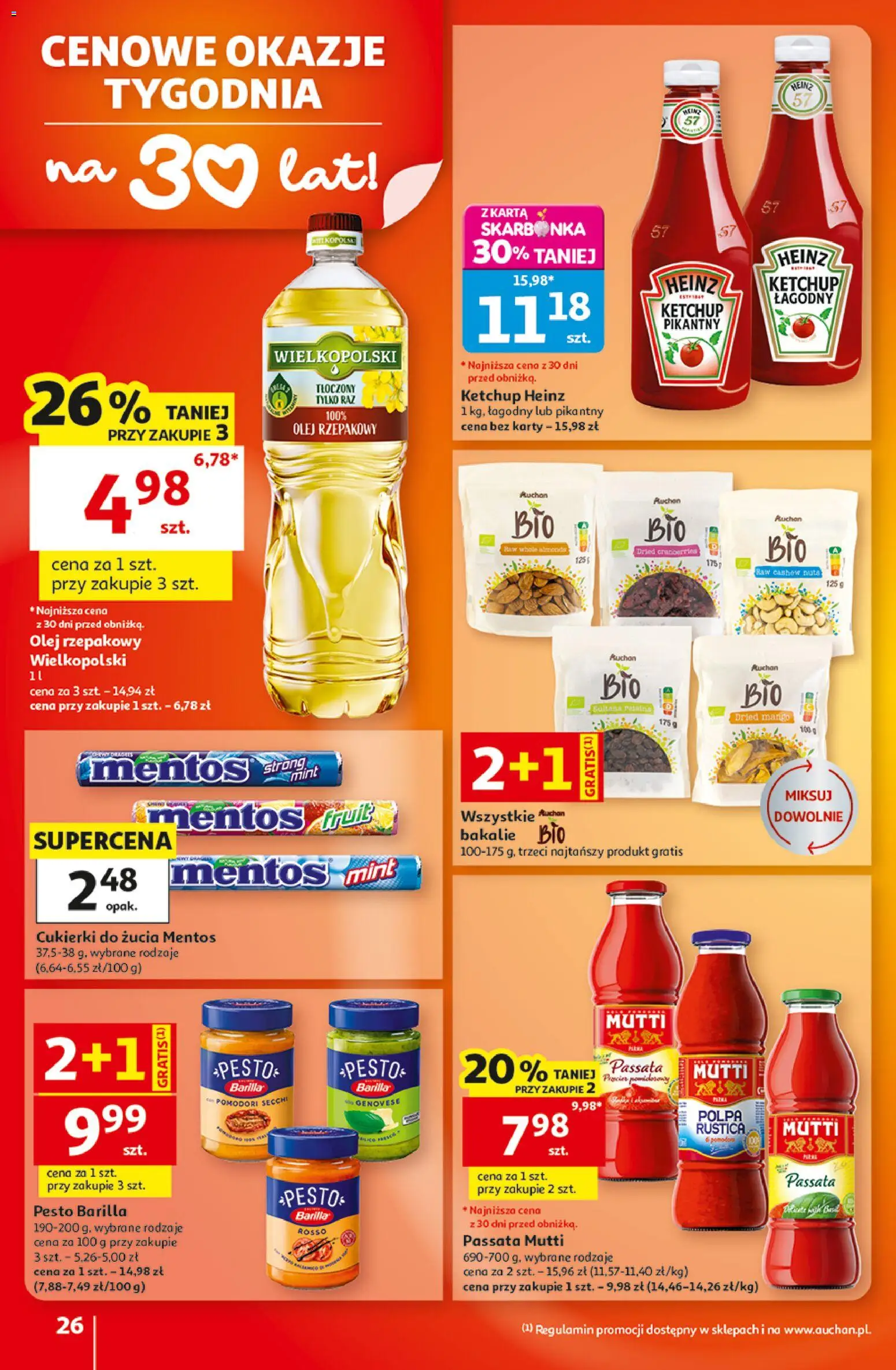 Auchan gazetka - Hipermarket od 22.10.2026 | Strona: 26 | Produkty: Ketchup, Barilla, Bakalie, Olej