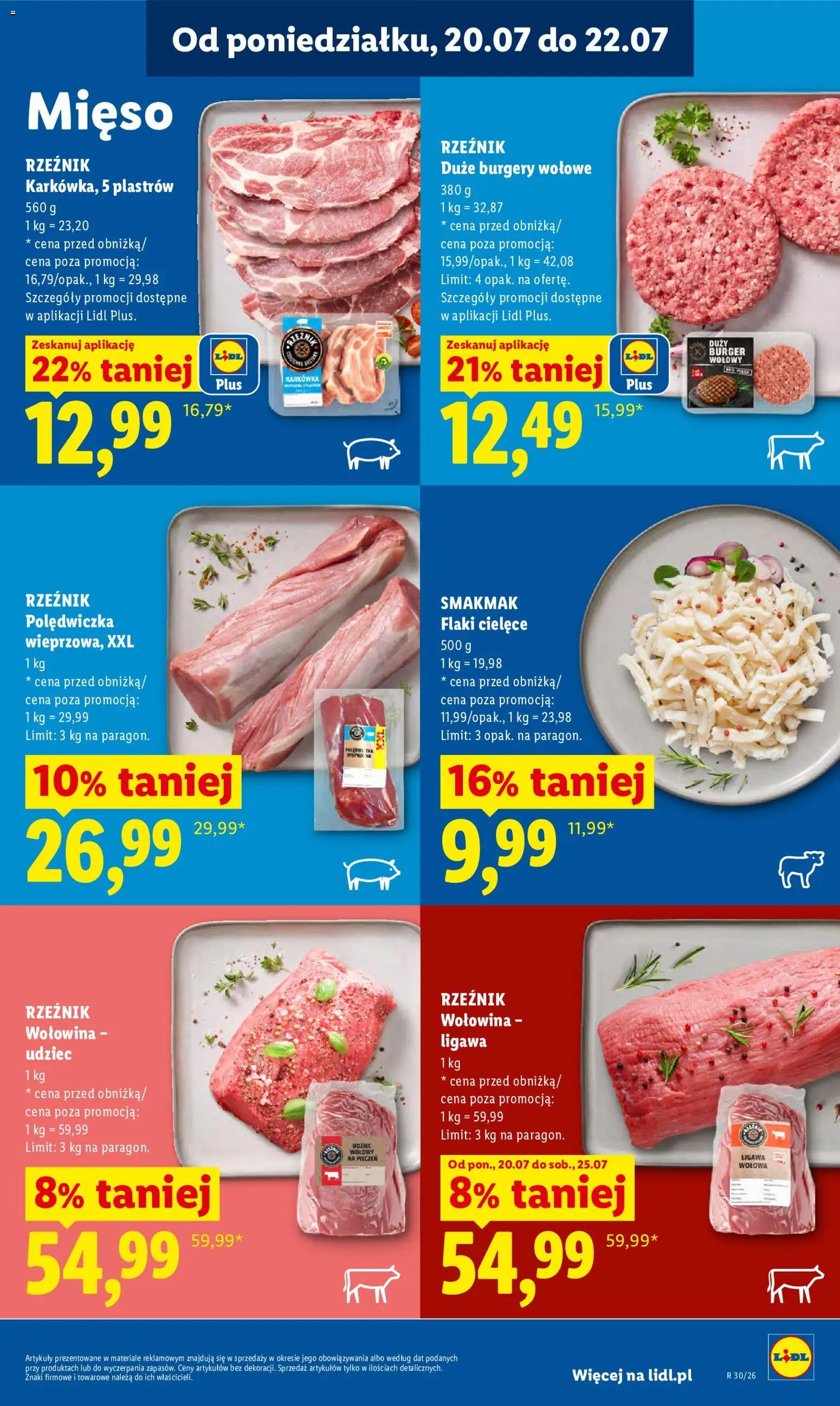 Lidl gazetka od 20.07.2026 | Strona: 69 | Produkty: Burger wołowy, Flaki, Burger, Wołowina
