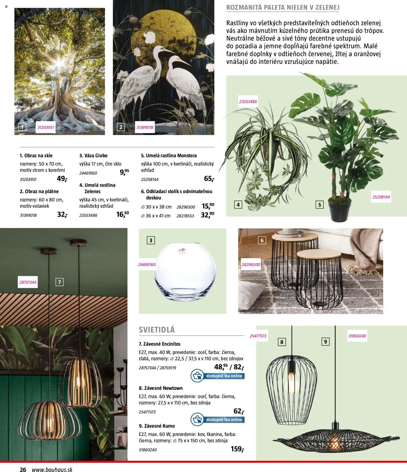 Nové Bauhaus akcie – leták je platný od 03.08.2026 | Strana: 26 | Produkty: Svietidlá, Odkladací stolík, Stolík
