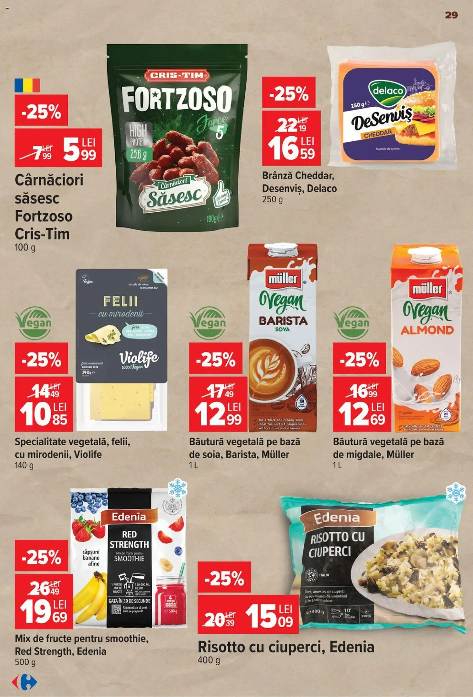 Noul catalog Carrefour – valabil de la 12.08.2026 | Pagină: 30 | Produse: Delaco, Ciuperci, Smântână, Smoothie