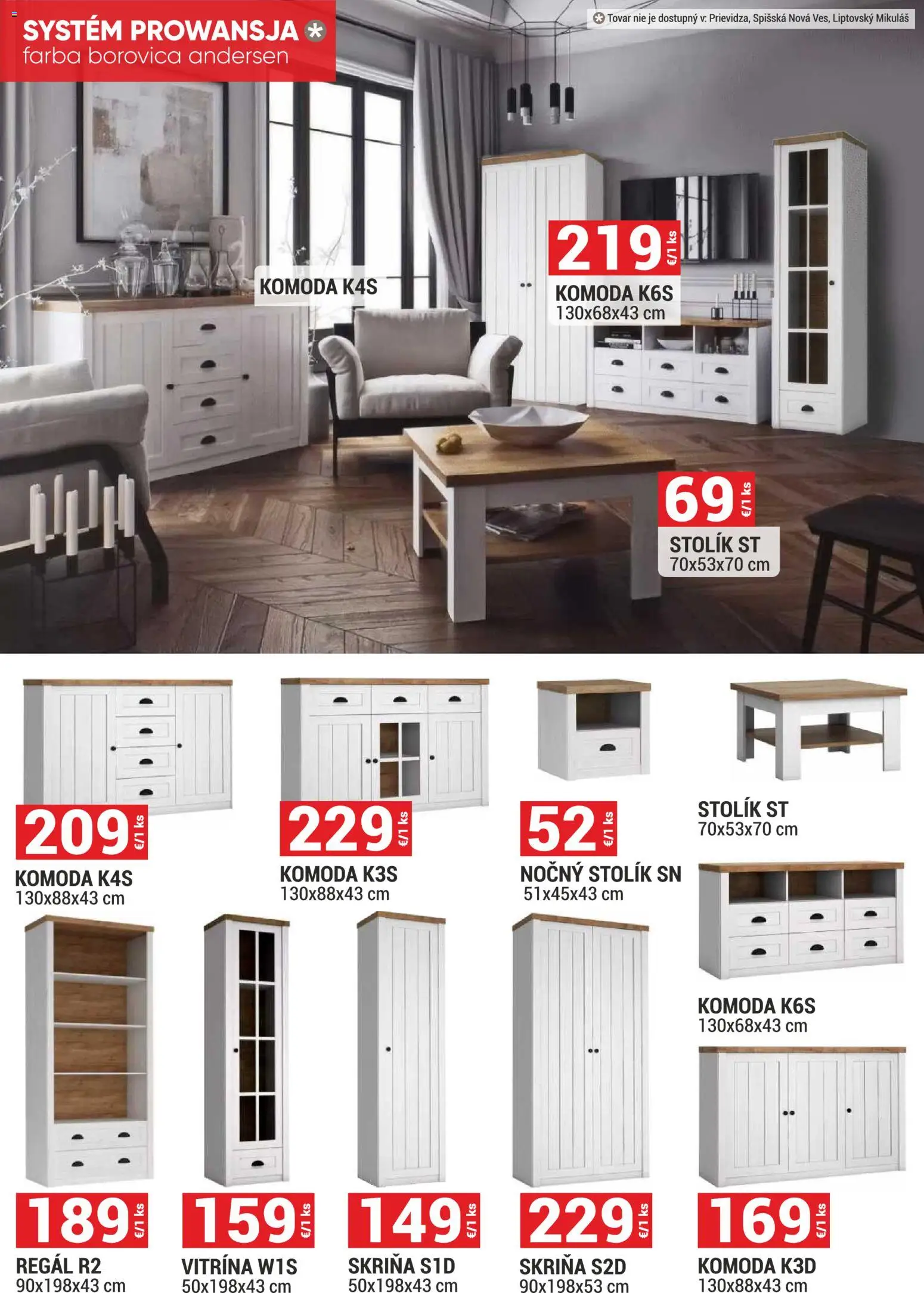 Nové Merkury Market akcie – leták je platný od 01.09.2026 | Strana: 20 | Produkty: Regál, Skriňa, Nočný stolík, Komoda