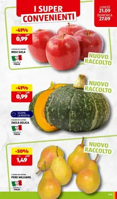 Anteprima del volantino Aldi volantino valido a partire dal 21/09/2026 | Pagina: 9 | Prodotti: Mele, Pere, Zucca