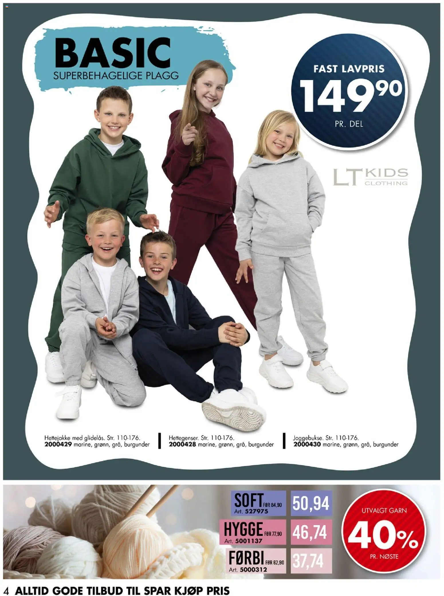 {H1} | Side: 4 | Produkter: Hettejakke, Garn