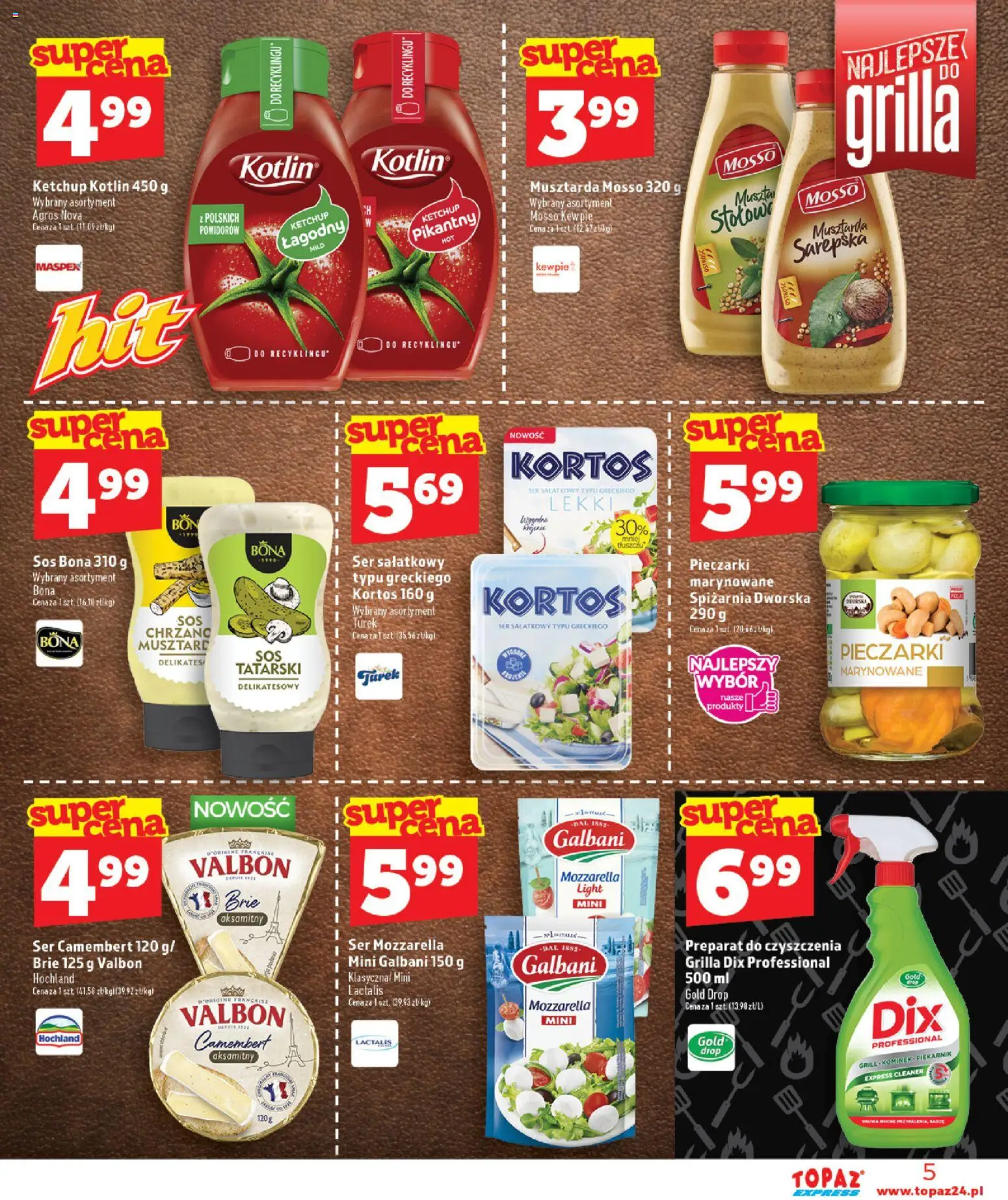 Topaz gazetka - Express od 18.06.2026 | Strona: 5 | Produkty: Cleaner, Ser, Mozzarella, Sos