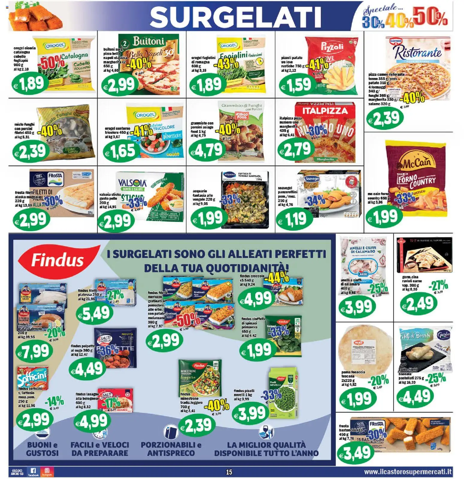 Volantino Il Castoro del 02/09/2026 | Pagina: 15 | Prodotti: Minestrone, Pizza, Funghi, Fiori