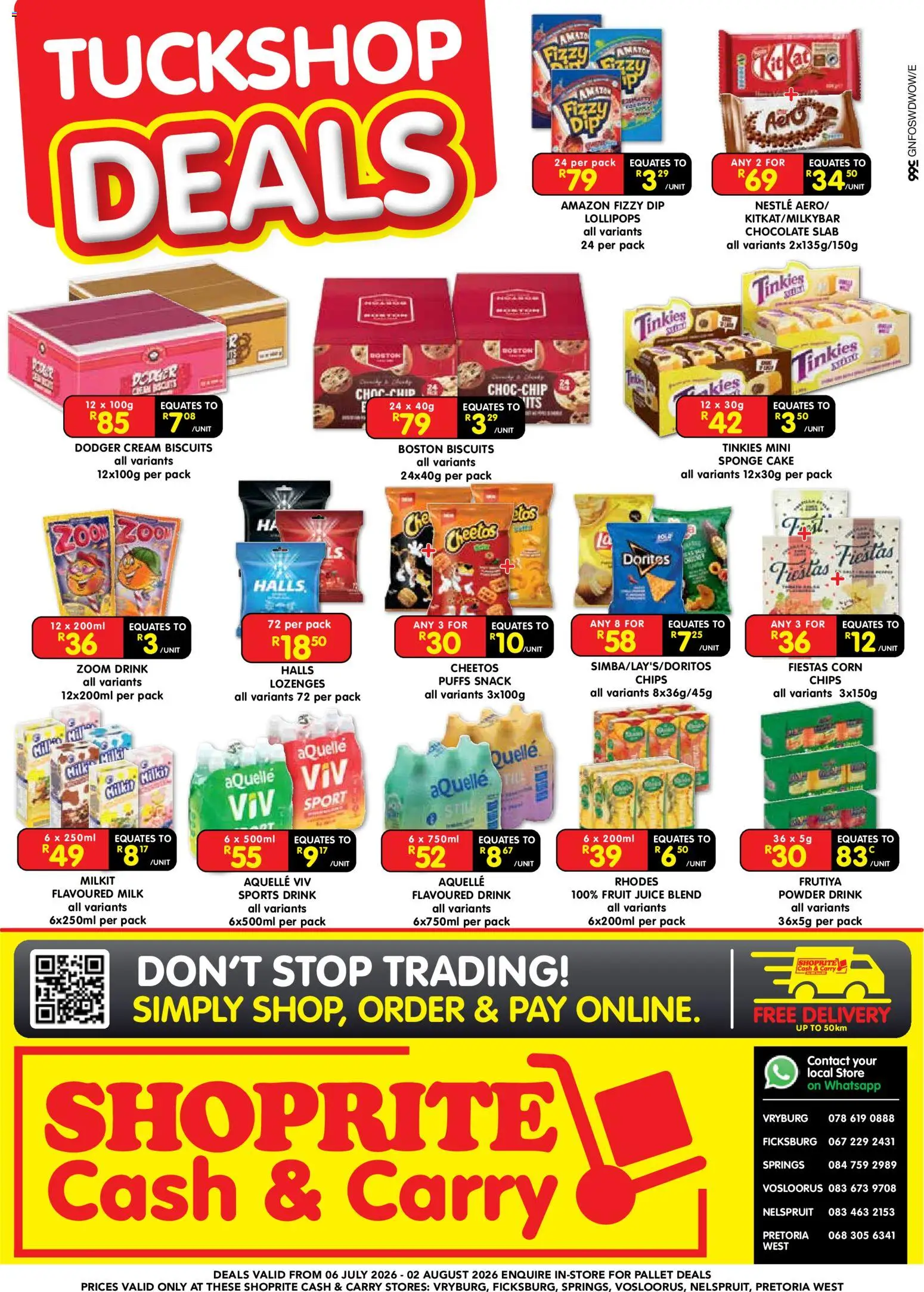 New Shoprite catalogue – valid from 06/07/2026 | Page: 1 | Products: Milk, Biscuits, Chips, Cream