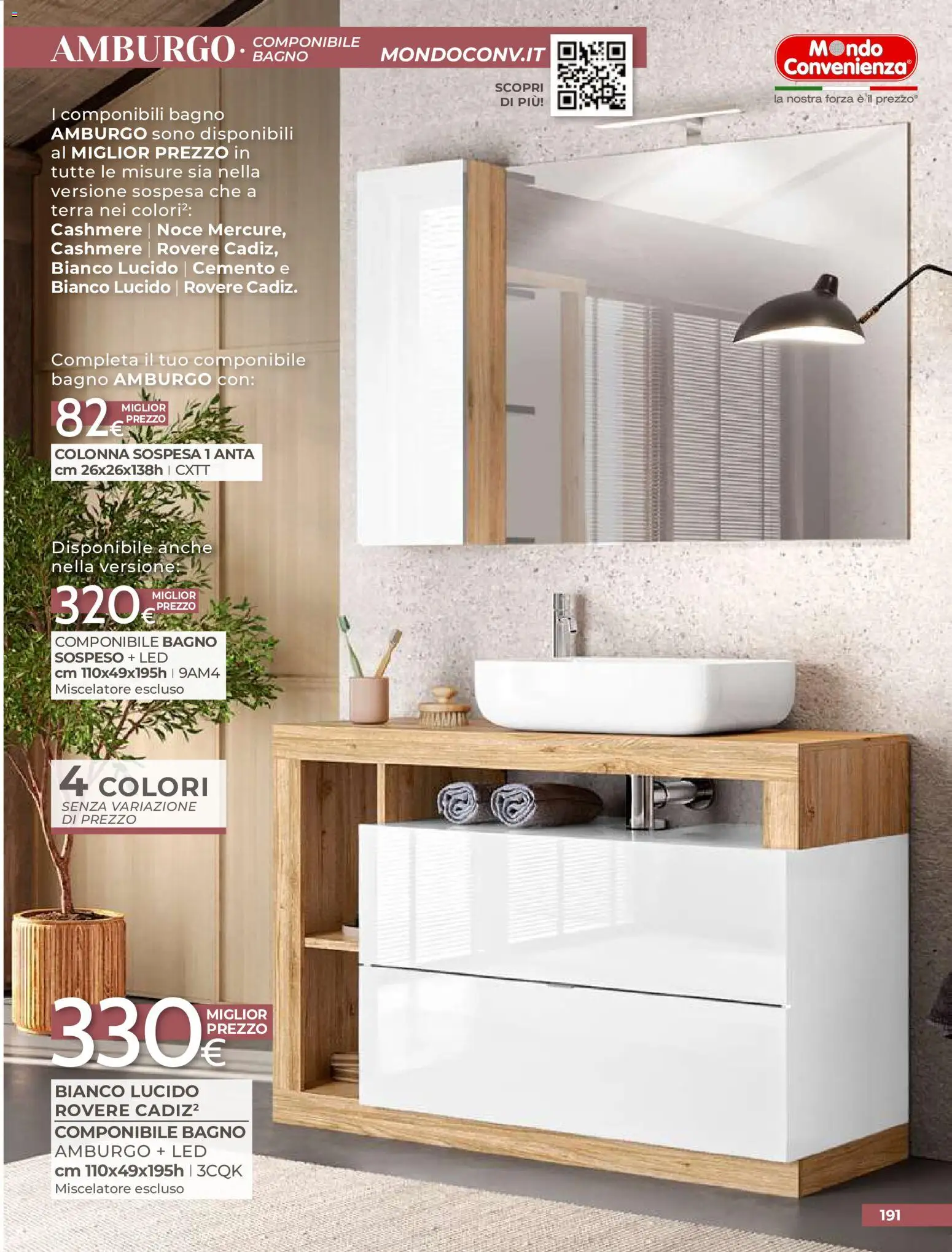 Volantino Mondo Convenienza del 01/09/2026 | Pagina: 193 | Prodotti: Miscelatore, Bagno, Cemento, Terra