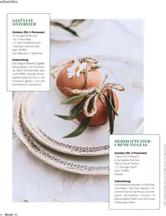 HERZHAFTE EIER-CREME IM GLAS, Zutaten (für 4 Personen), 1 Bund Schnittlauch, 6 hart gekochte Eier, 150 g Crème fraîche, 1 TL körniger Senf, Salz, Pfeffer, Kresse ab 01.03.2026 gültig | Seite: 68 | Produkte: Eier, Pfeffer, Salz, Creme
