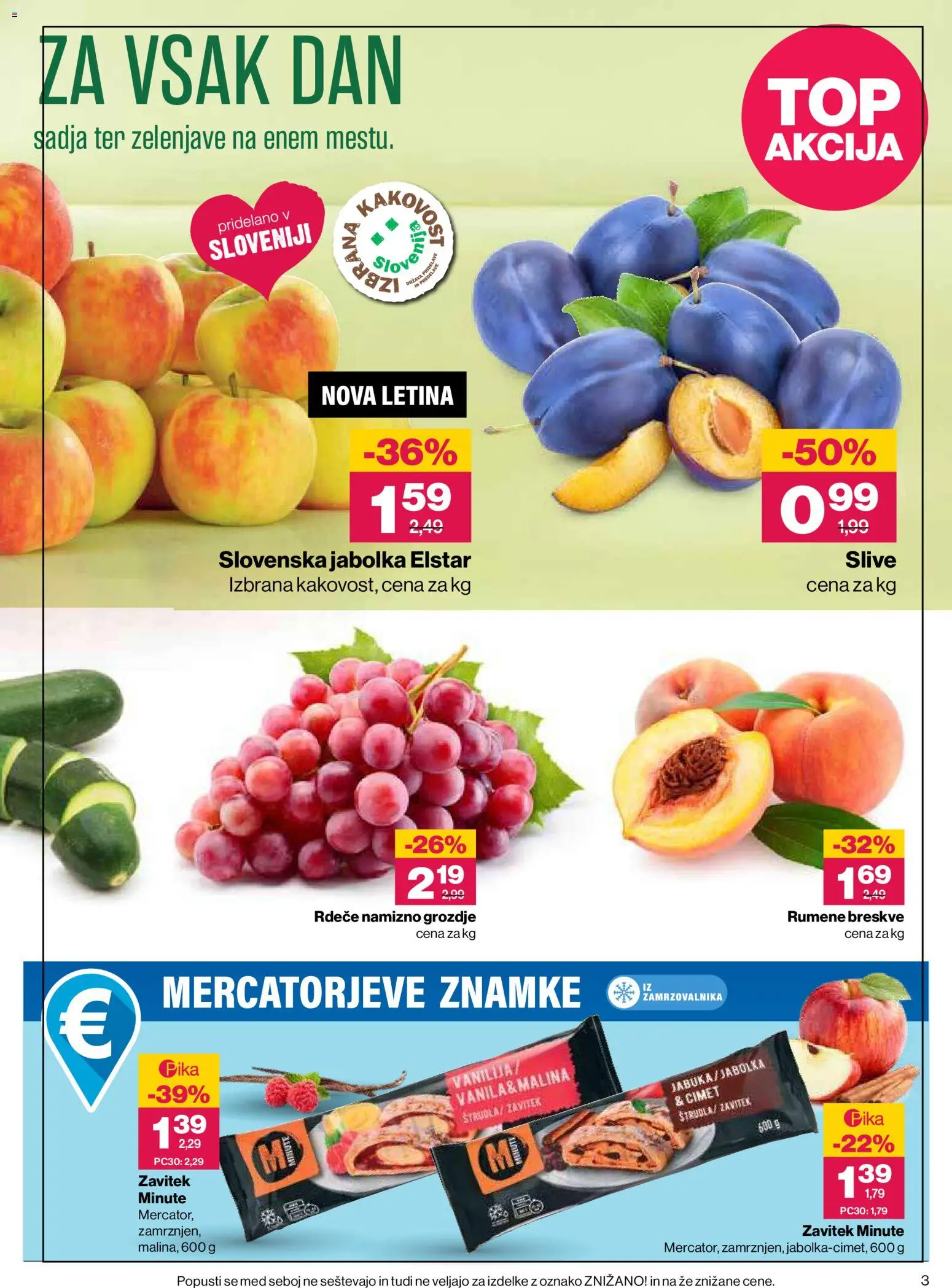 Novi Mercator katalog ponudbe – veljaven od 27.08.2026 | Stran: 3 | Izdelki: Grozdje, Med, Jabolka
