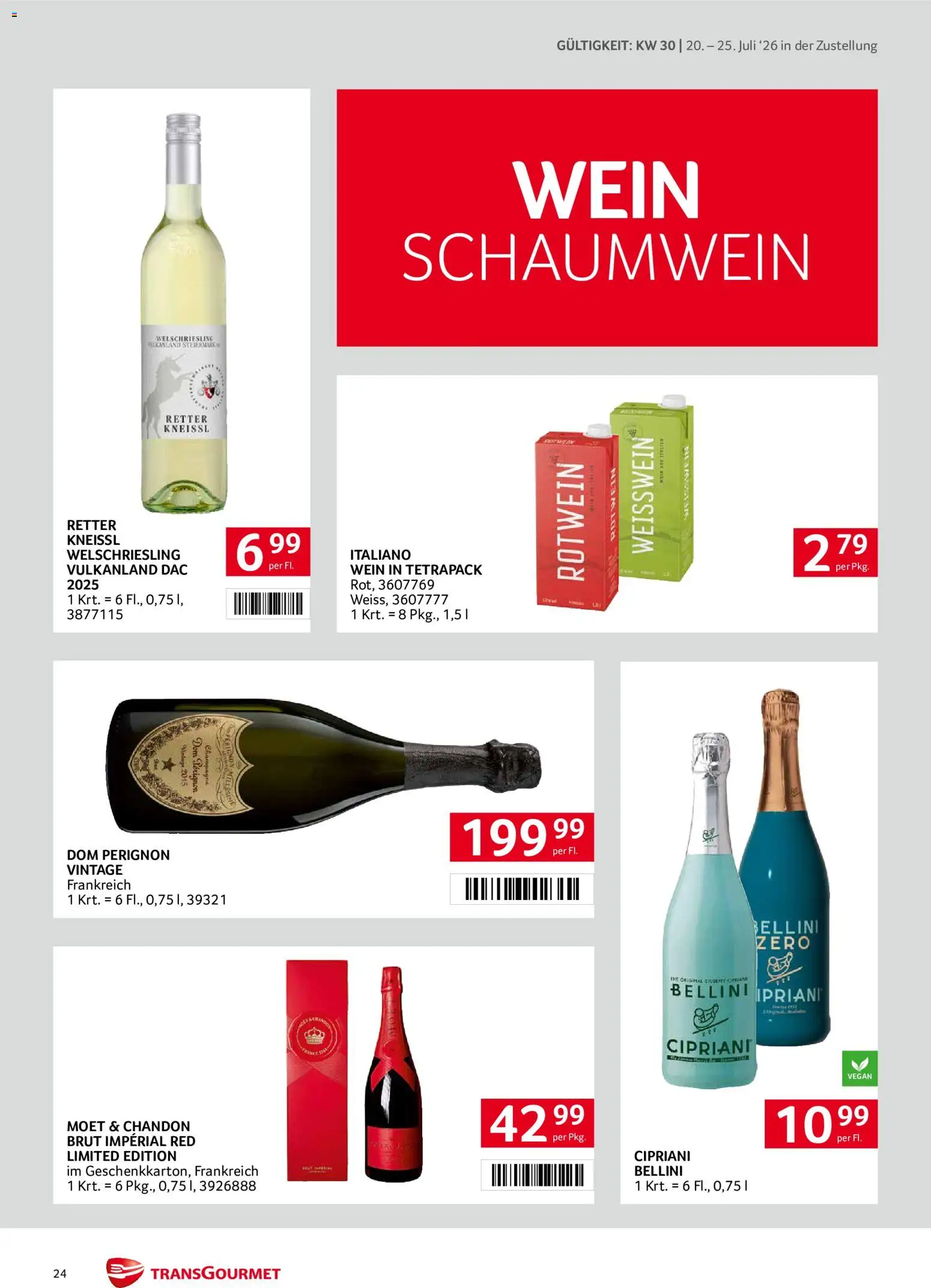 Transgourmet Zustellaktion gültig ab 20.07.2026 | Seite: 24 | Produkte: Wein
