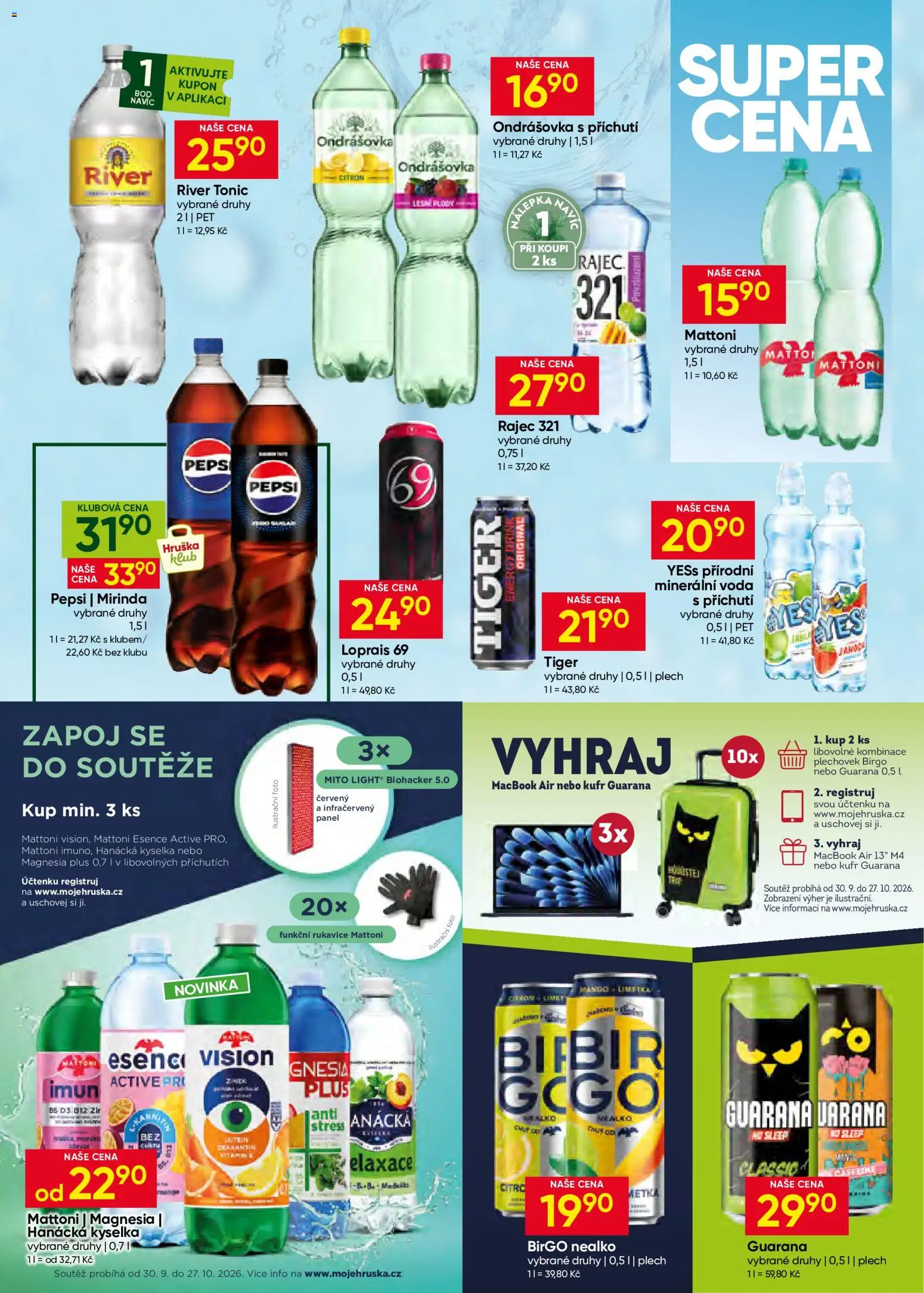 Hruška leták od 07.10.2026 | Strana: 9 | Produkty: Voda, Citron, River tonic, Energy drink