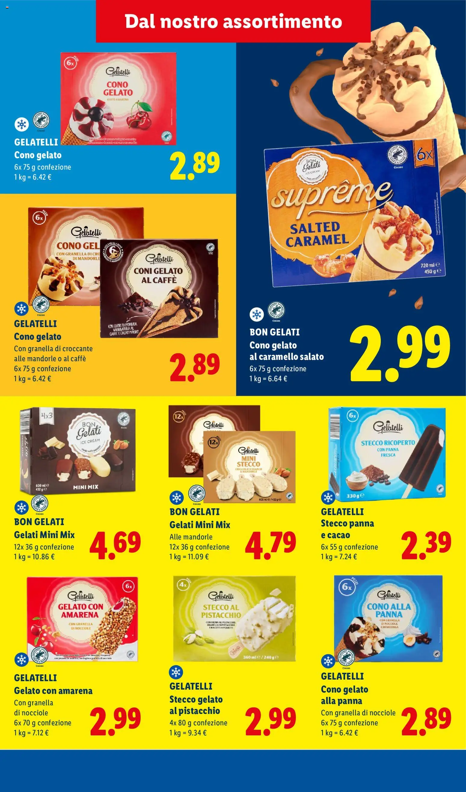 Volantino Lidl del 25.05.2026 | Pagina: 3 | Prodotti: Cioccolato, Panna, Gelato, Nocciole