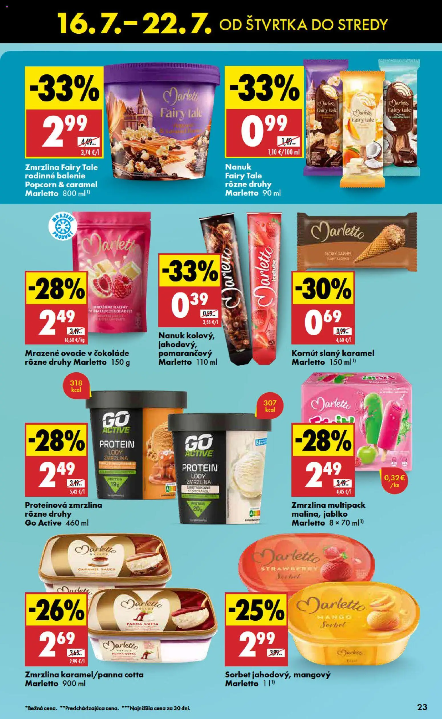 Nové Biedronka akcie – leták je platný od 16.07.2026 | Strana: 23 | Produkty: Popcorn, Nanuk, Sorbet, Proteínová zmrzlina