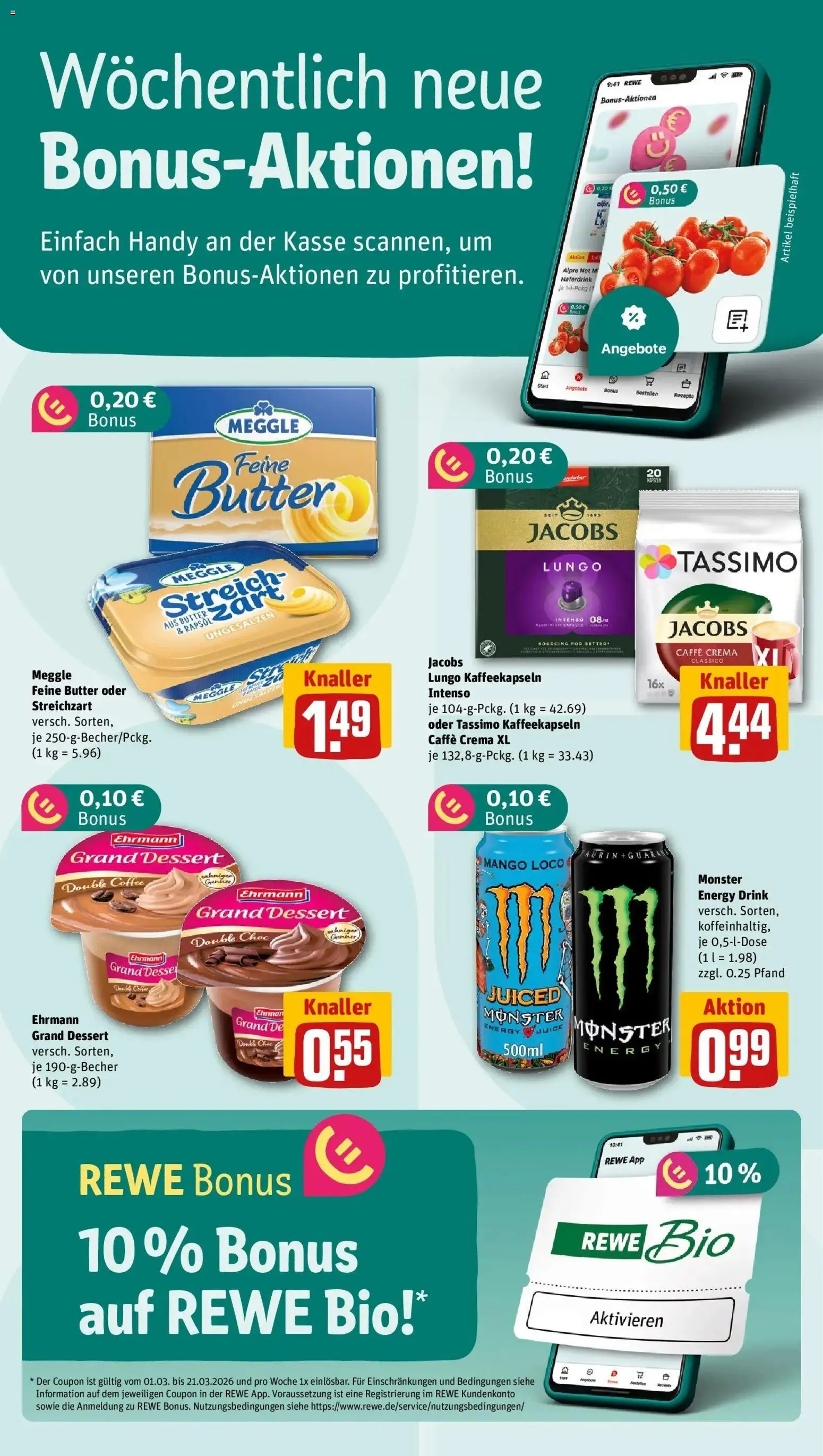 Rewe Prospekt Hohen Neuendorf Ot Bergfelde	 – gültig ab 09.03.2026 | Seite: 2 | Produkte: Butter, Ehrmann grand dessert, Haferdrink, Mango