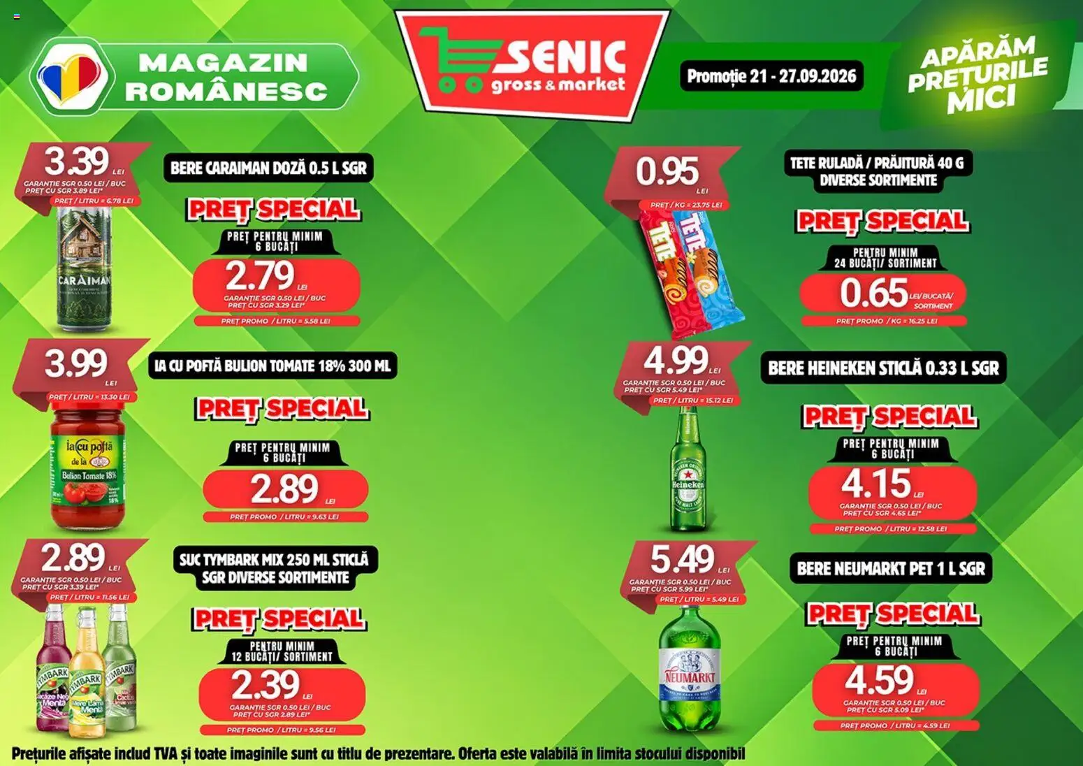Noul catalog Senic – valabil de la 24.09.2026 | Pagină: 3 | Produse: Bulion, Mici, Suc, Bere