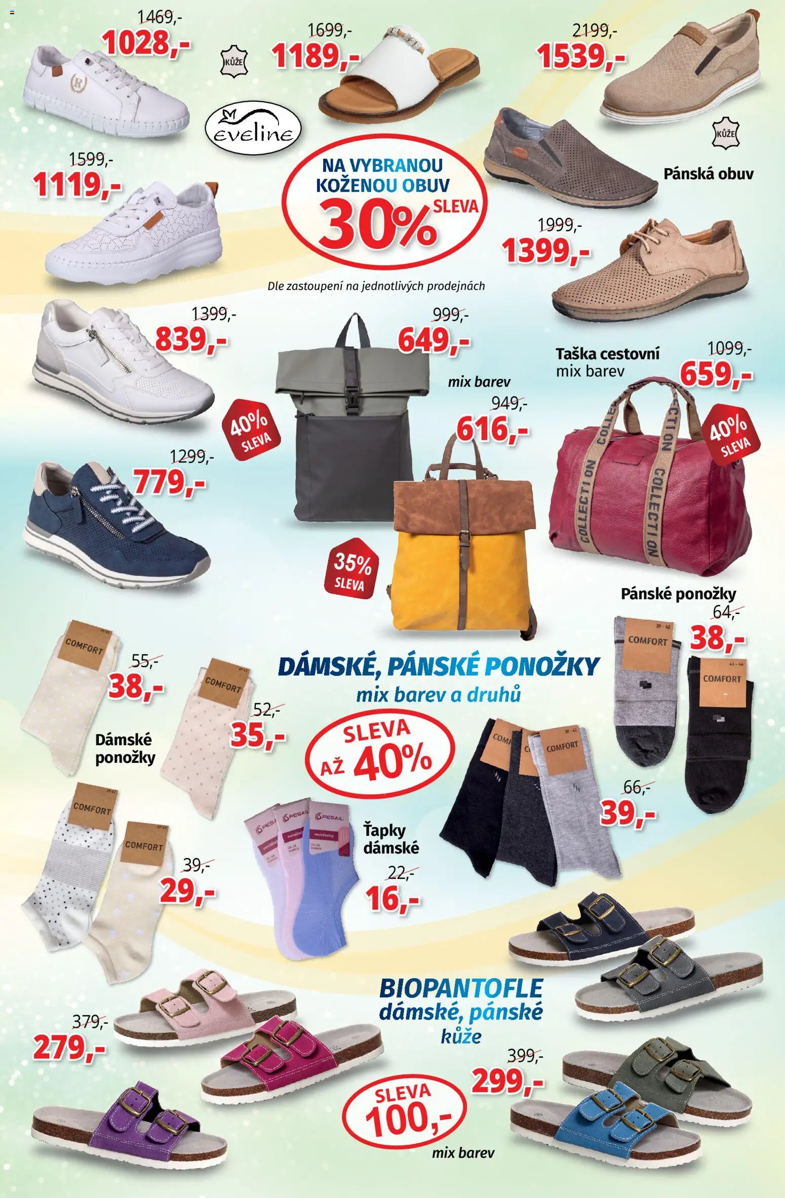 Prior - Akční Nabídka Obuvi A Doplňků od 09.06.2026 | Strana: 2 | Produkty: Ponožky, Obuv, Taška
