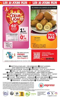 U Express - Prévisualisation de U Express catalogue valide à partir de 06/10/2026 | Page: 20 | Produits: Store, Cœur de Lion, Impression, Camembert