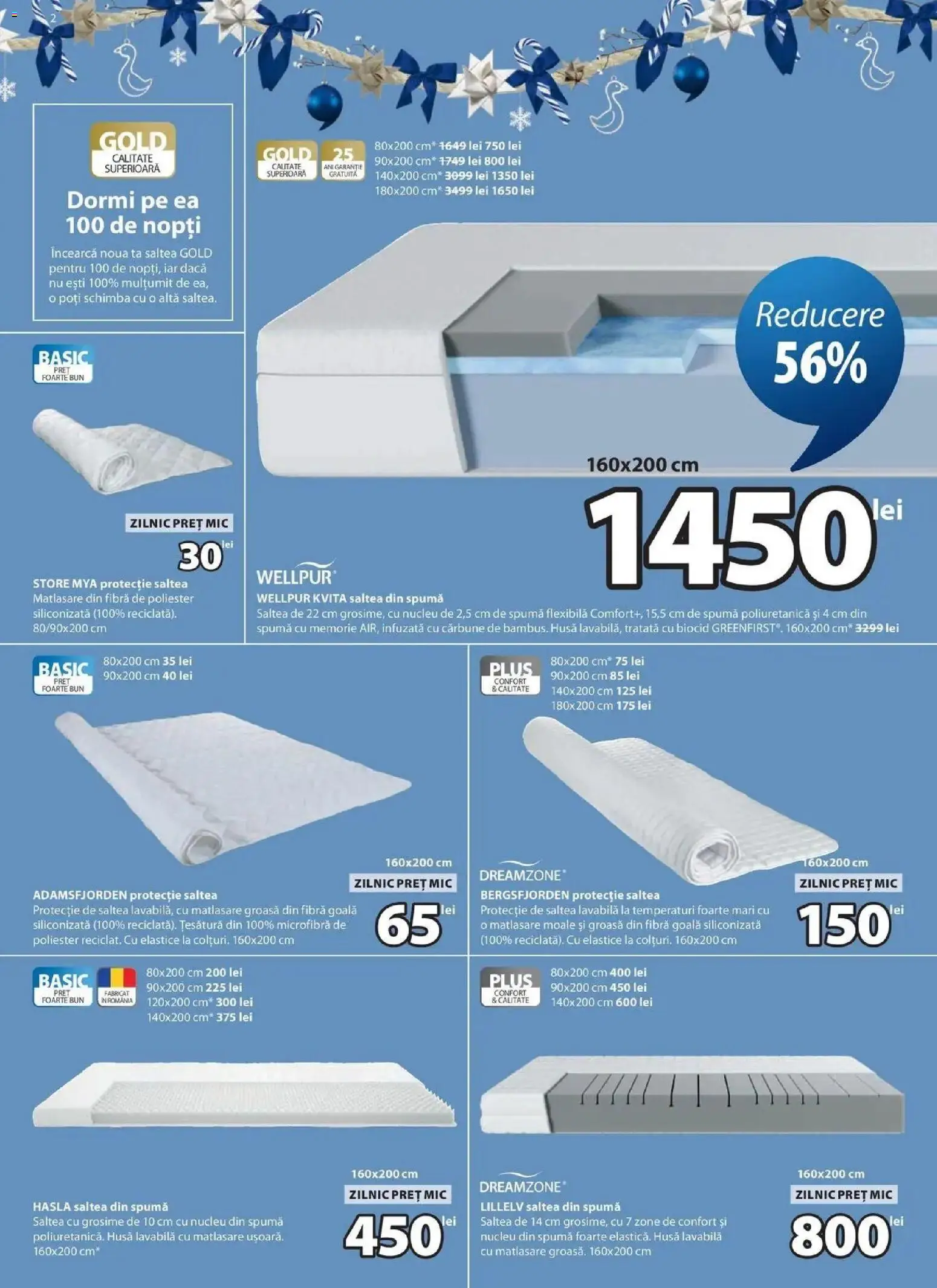 JYSK Catalog actual - Oferta 26.10.2026 - 24.11.2026 | Pagină: 2 | Produse: Memorie, Saltea, Lavabila, Plus
