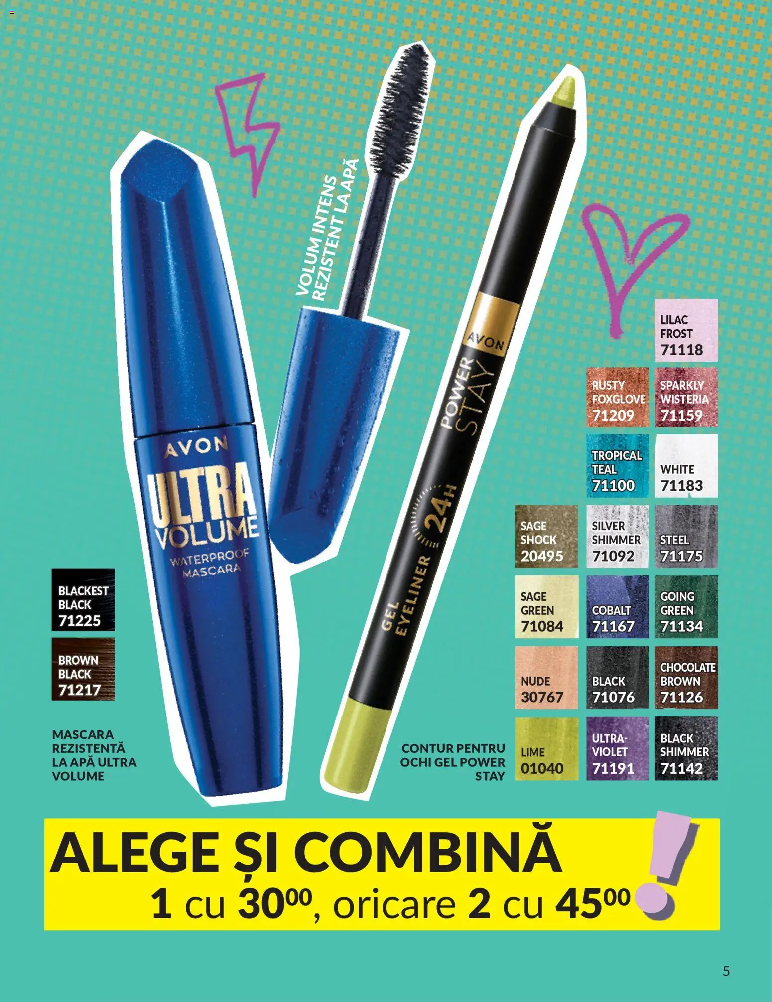 Noul catalog Avon – valabil de la 09.07.2026 | Pagină: 5 | Produse: Lime, Mascara, Apă