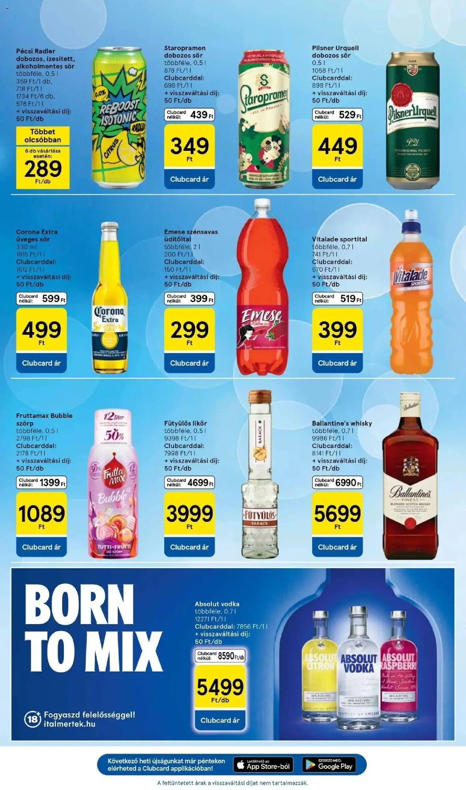 Tesco akciós ujság - amely érvényes a következő dátumtól: 2026.09.03. | Oldal: 23 | Termékek: Absolut vodka, Dobozos sör, Vodka, Whisky