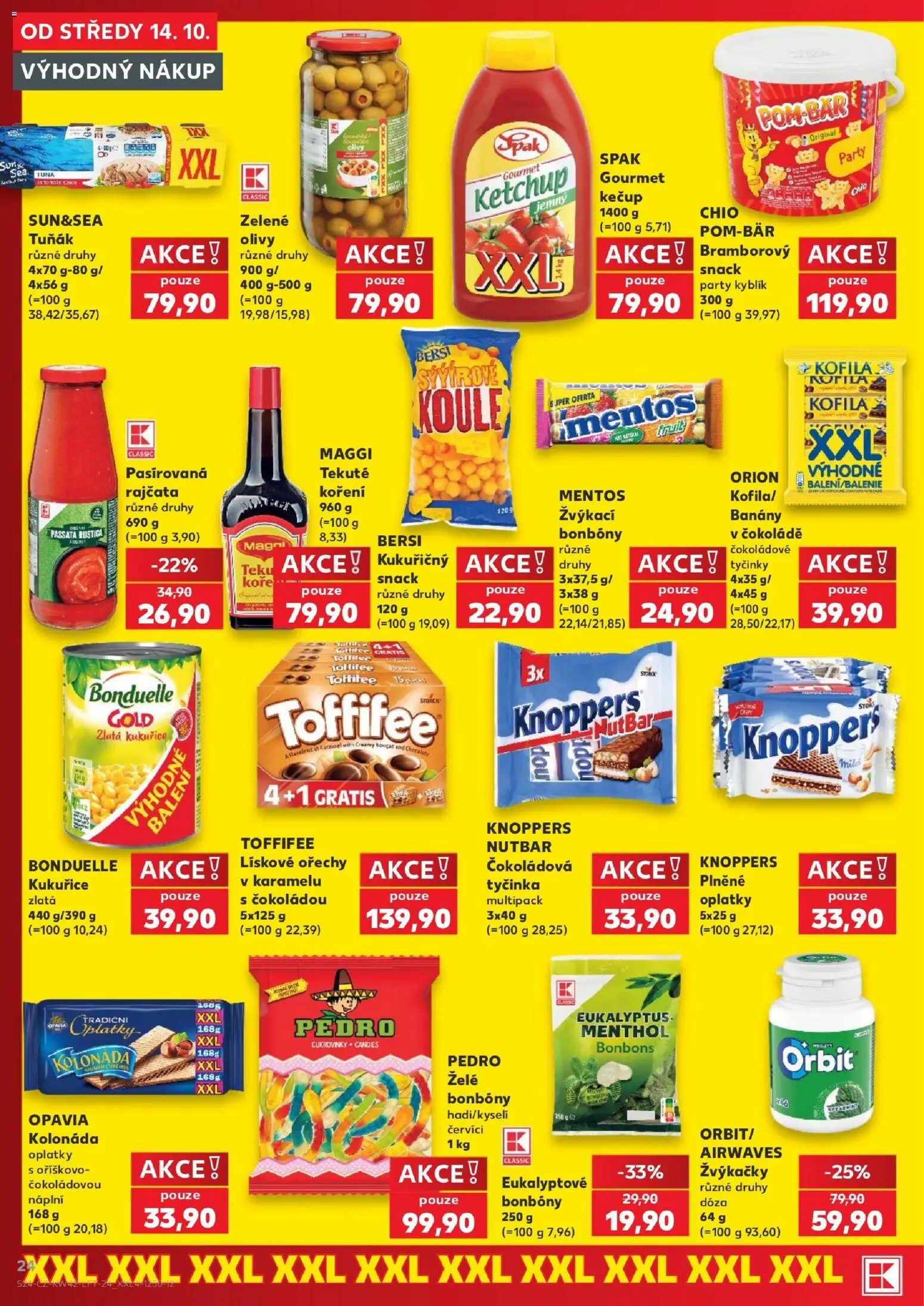 Kaufland leták - Plzeň Bory od 14.10.2026 | Strana: 24 | Produkty: Tuňák, Gourmet, Rajčata, Passata