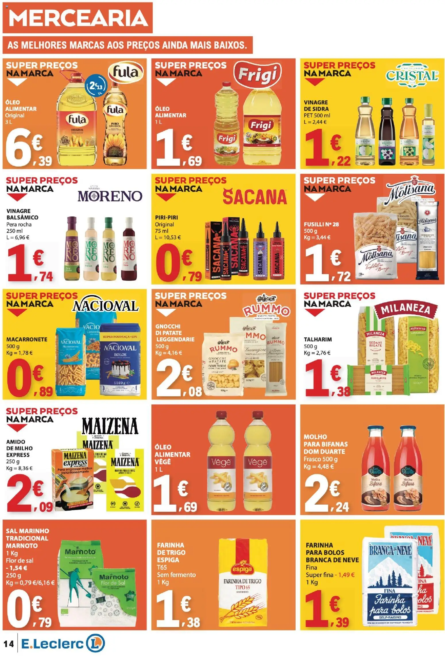 E.Leclerc folheto │ válido de 27/08/2026 | Página: 14 | Produtos: Mercearia, Molhos, Sal, Milho