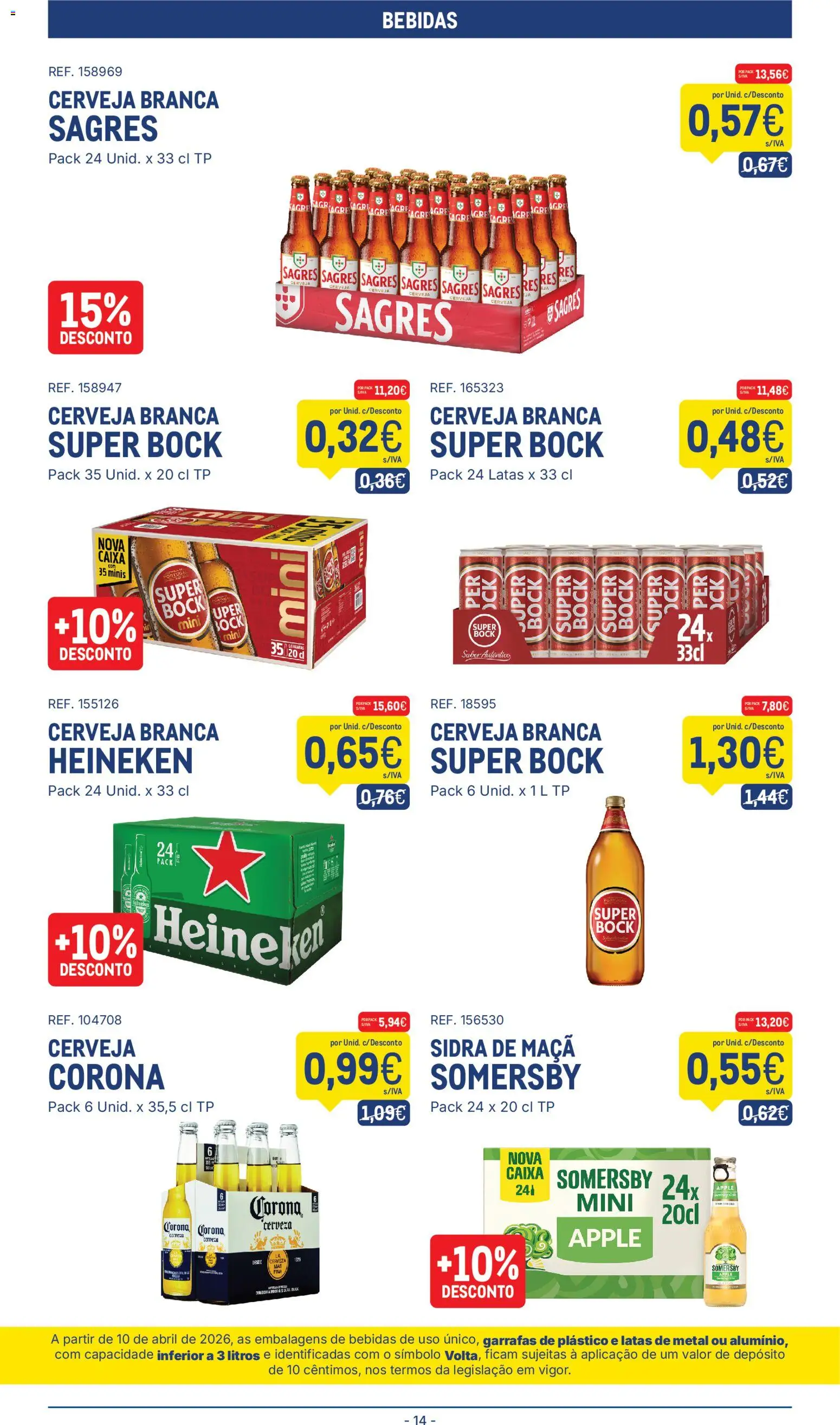 Makro folheto │ válido de 07/07/2026 | Página: 14 | Produtos: Super bock, Caixa, Maça, Somersby