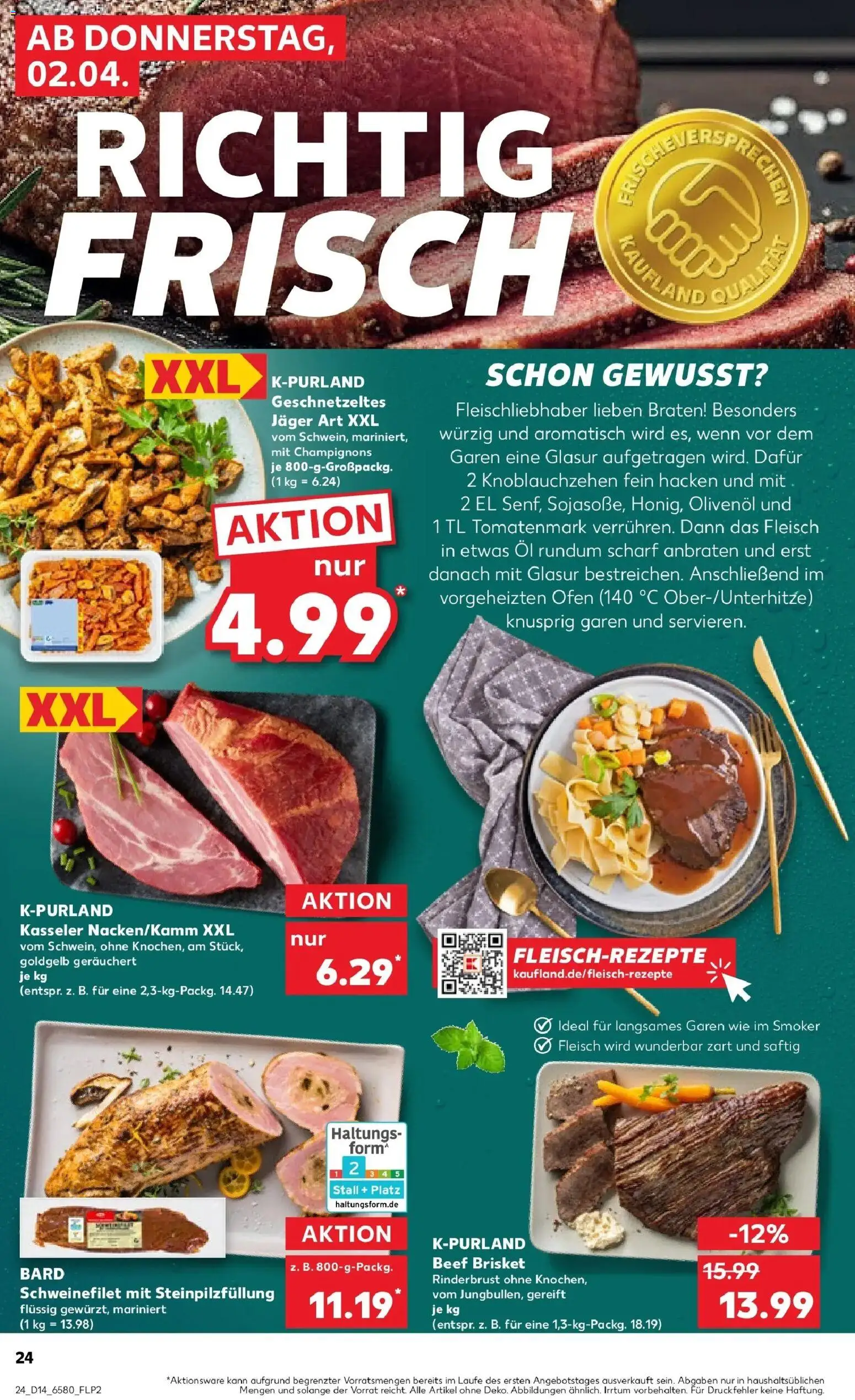 Kaufland Prospekt Flensburg	 – gültig ab 02.04.2026 | Seite: 24 | Produkte: Öl, Schweinefilet, Champignons, Fleisch
