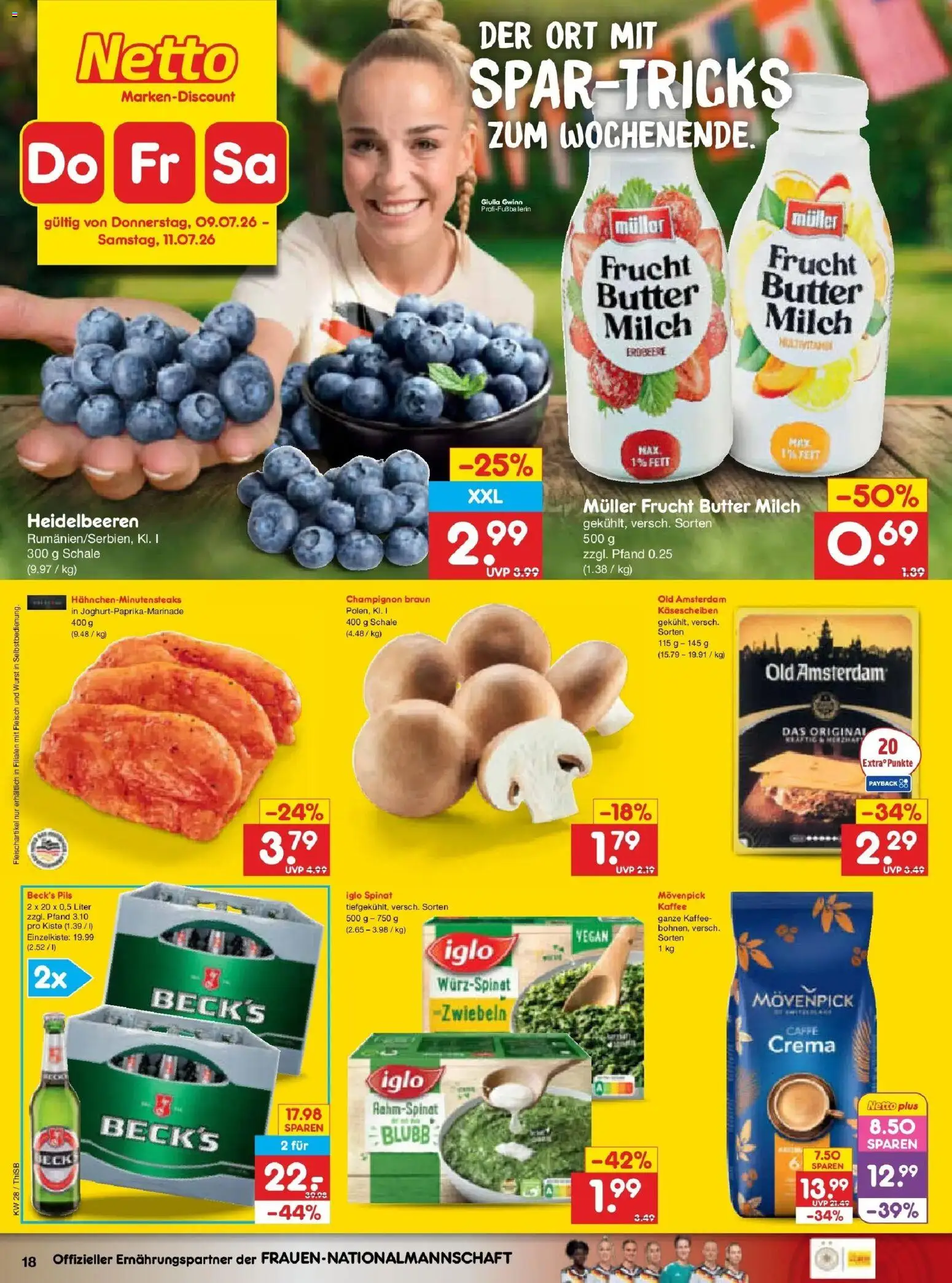 Netto Marken-Discount - Netto: Wochenangebote – gültig ab 05.07.2026 | Seite: 34 | Produkte: Iglo, Heidelbeeren, Zwiebeln, Fleisch