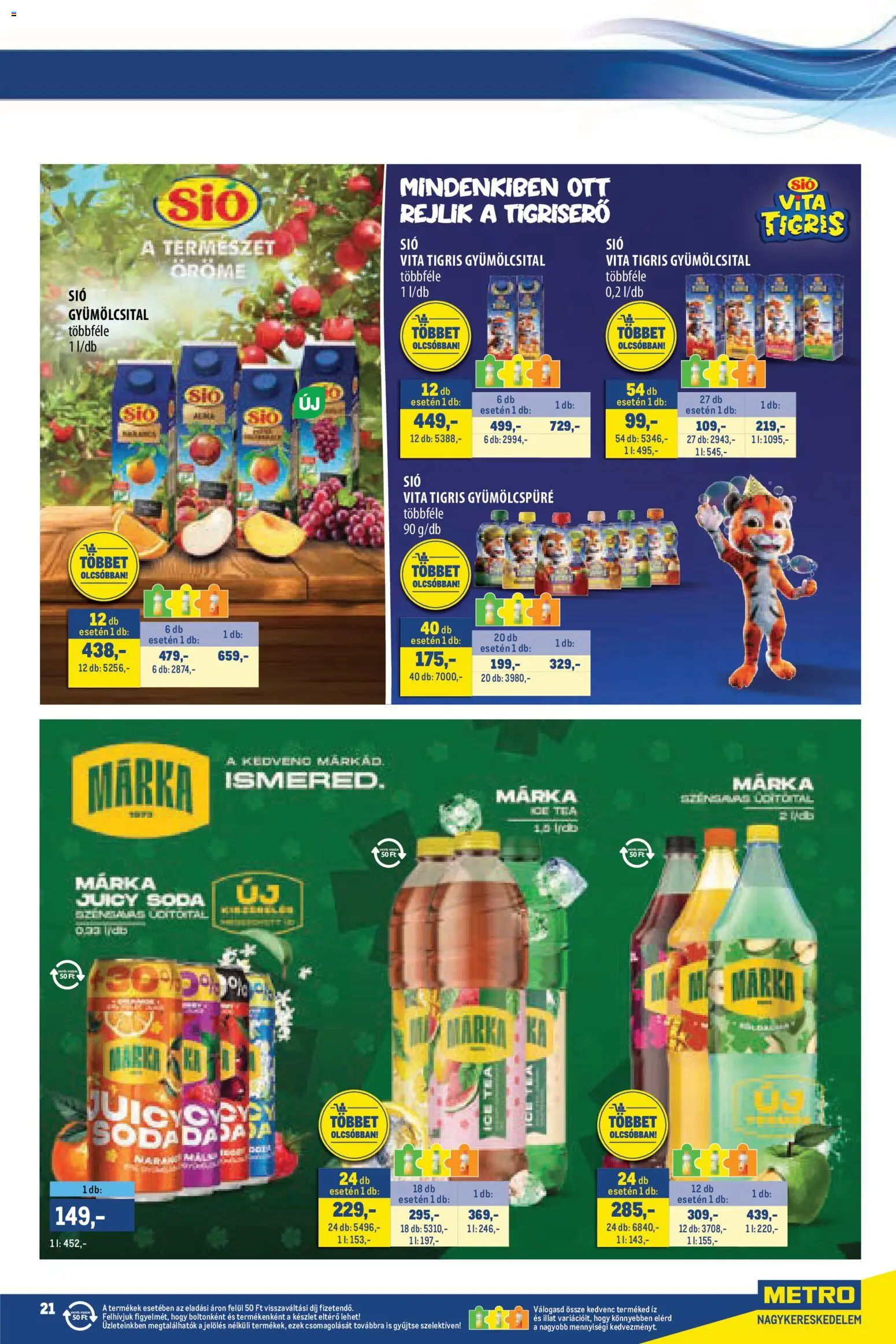 Metro akciós ujság - amely érvényes a következő dátumtól: 2026.09.01. | Oldal: 21 | Termékek: Ice tea, Gyümölcspüré, Márka, Tea