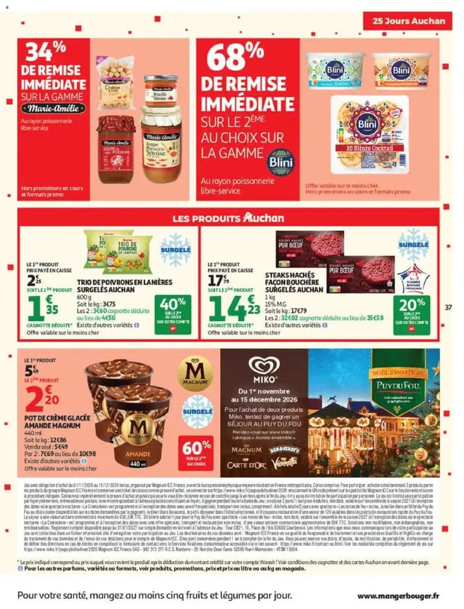 {H1} | Page: 37 | Produits: Poissonnerie, Steaks hachés façon, Blinis, Cocktail