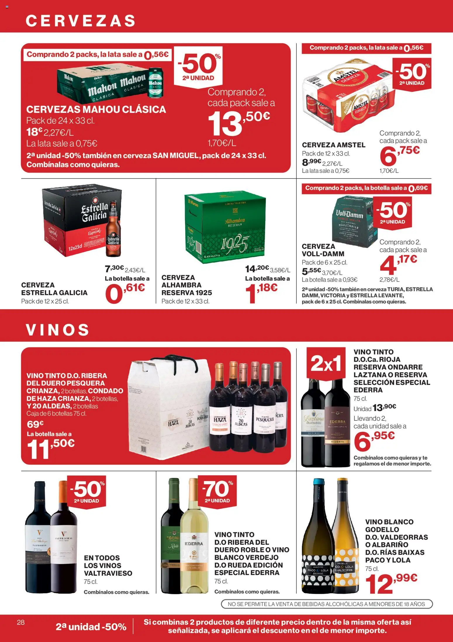 Hipercor catálogo │ válido desde el 21.05.2026 | Página: 28 | Productos: Vino, Cerveza, Té, Caja