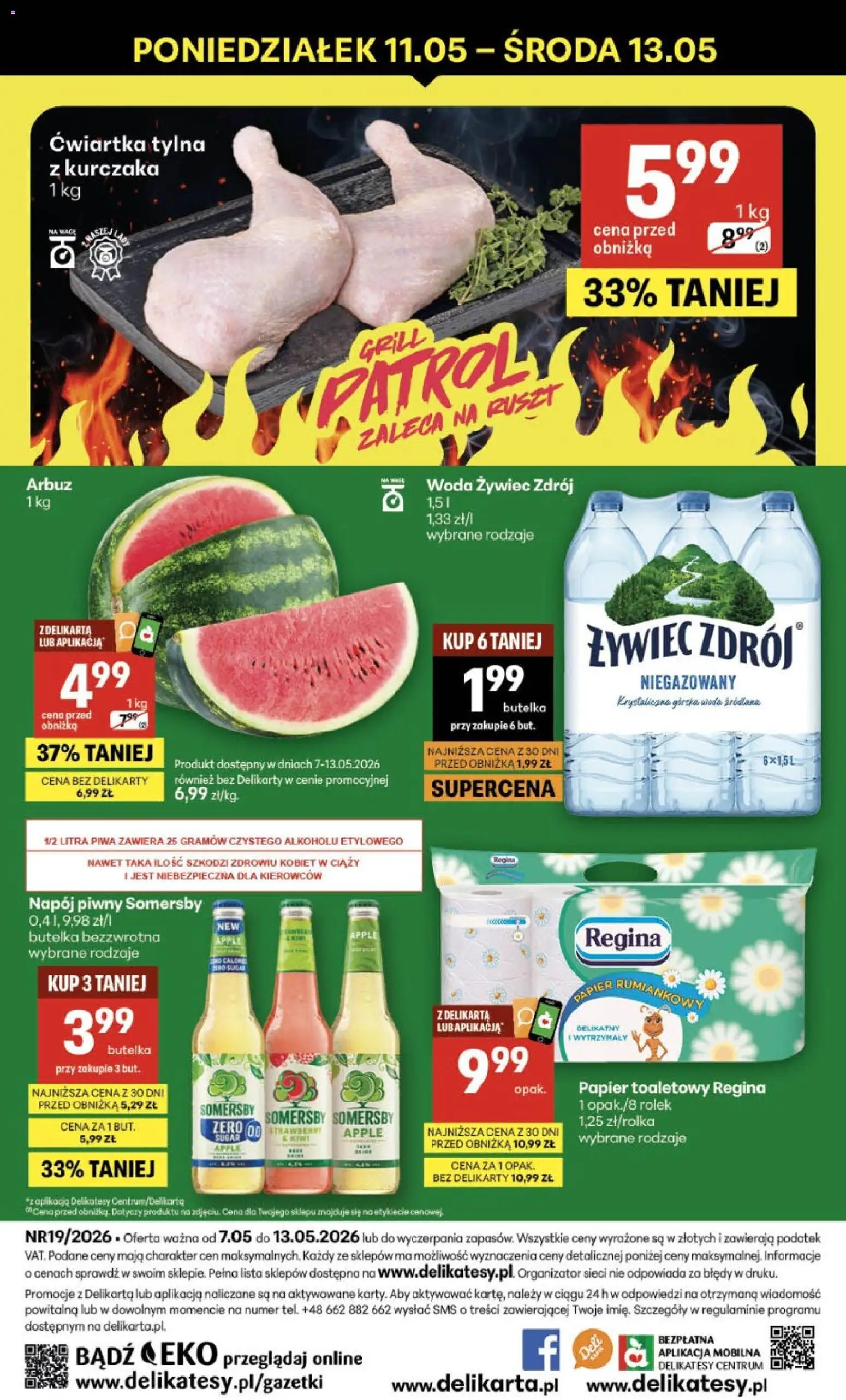 Delikatesy Centrum gazetka - Sklepy Własne od 07.05.2026 | Strona: 40 | Produkty: Arbuz, Woda źródlana, Delikatesy, Somersby