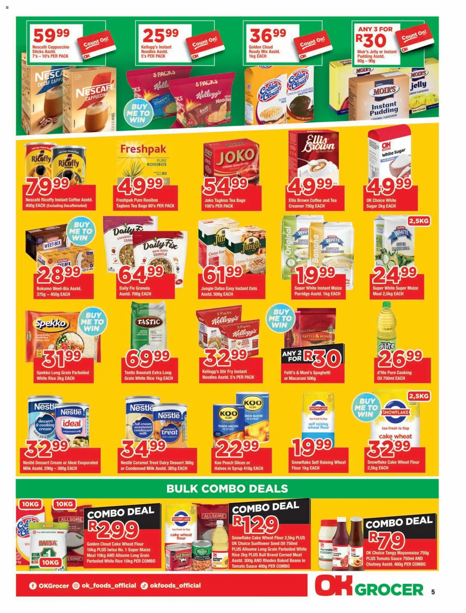 New OK Foods catalogue – valid from 23/10/2026 | Page: 5 | Products: Baked beans, Porridge, Chocolate, Sauce