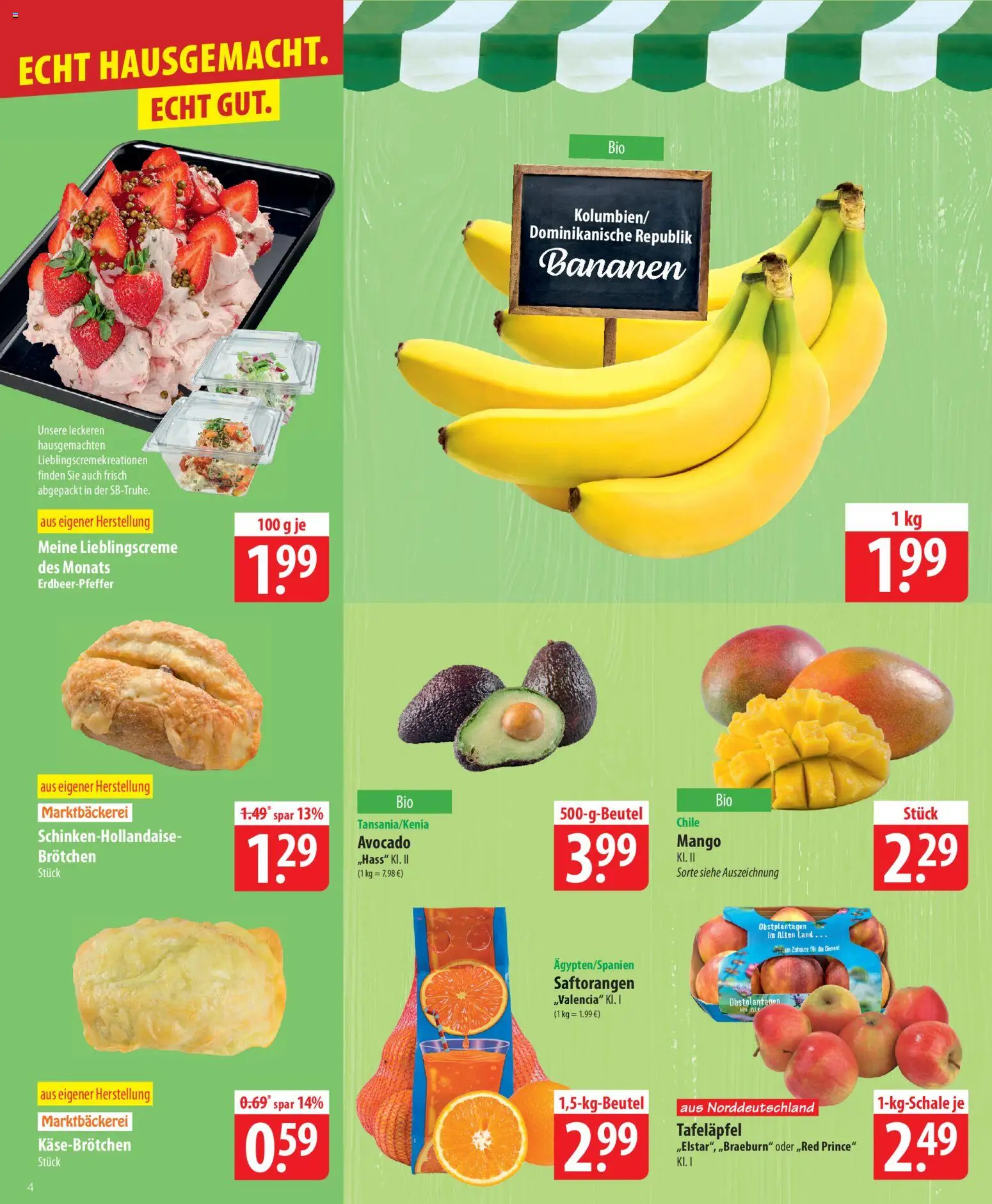 Famila Prospekt 	 – gültig ab 04.05.2026 | Seite: 4 | Produkte: Bananen, Avocado, Mango