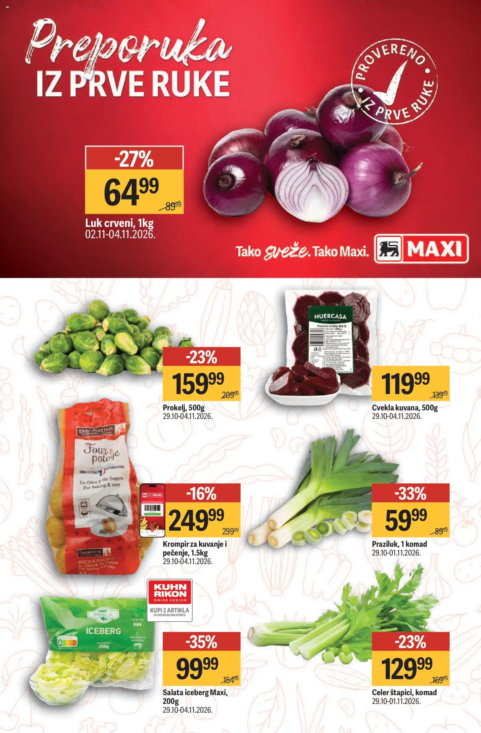 Maxi katalog - važi od 29.10.2026 | Strana: 5 | Proizvode: Salata, Cvekla, Krompir, Celer
